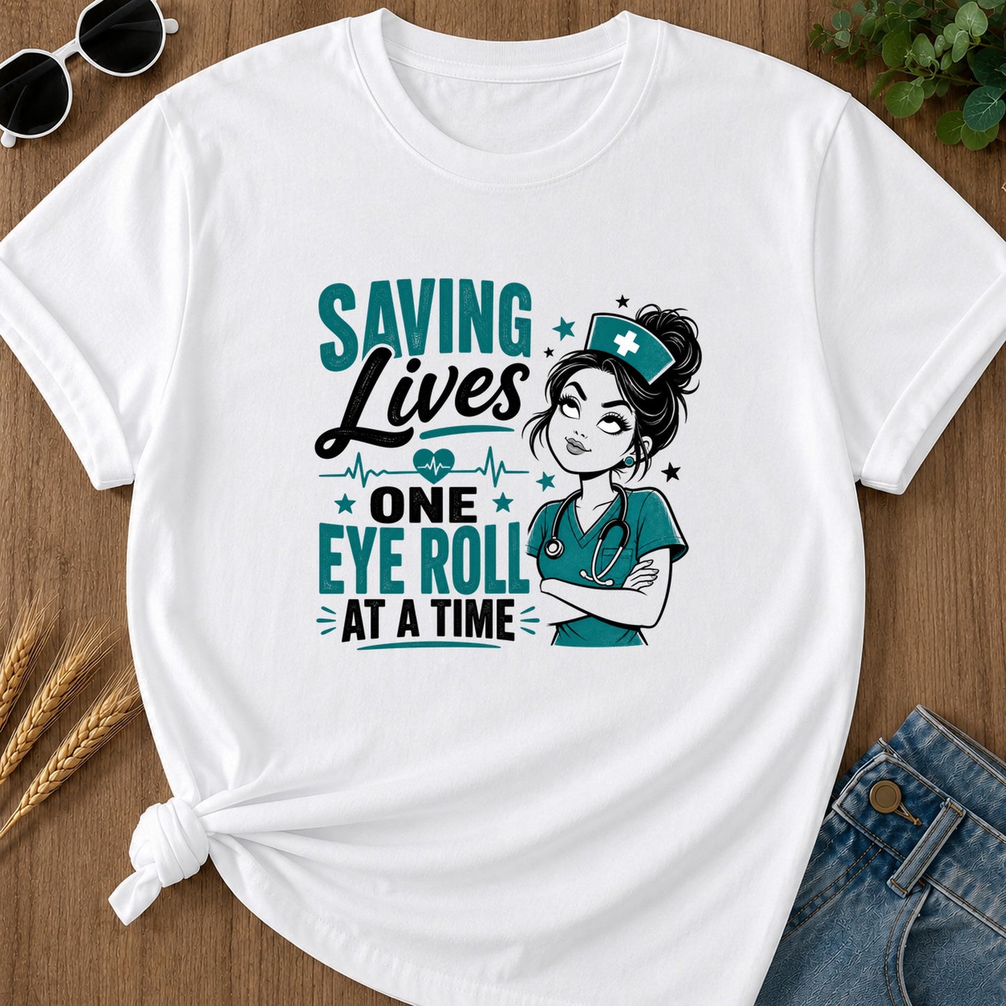 One Eye Roll At A Time T-Shirt - White
