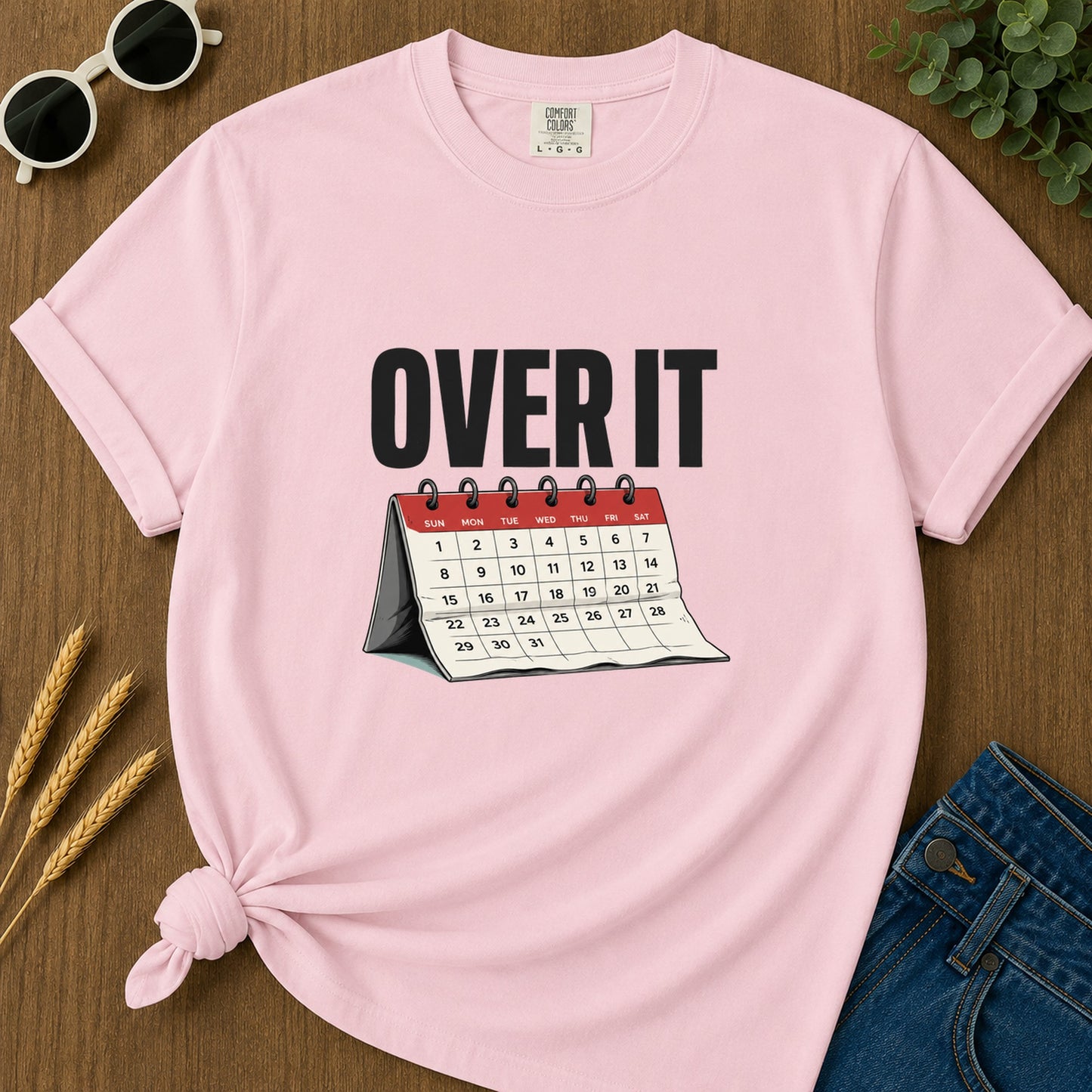 Overtime Calendar T-Shirt - Blossom