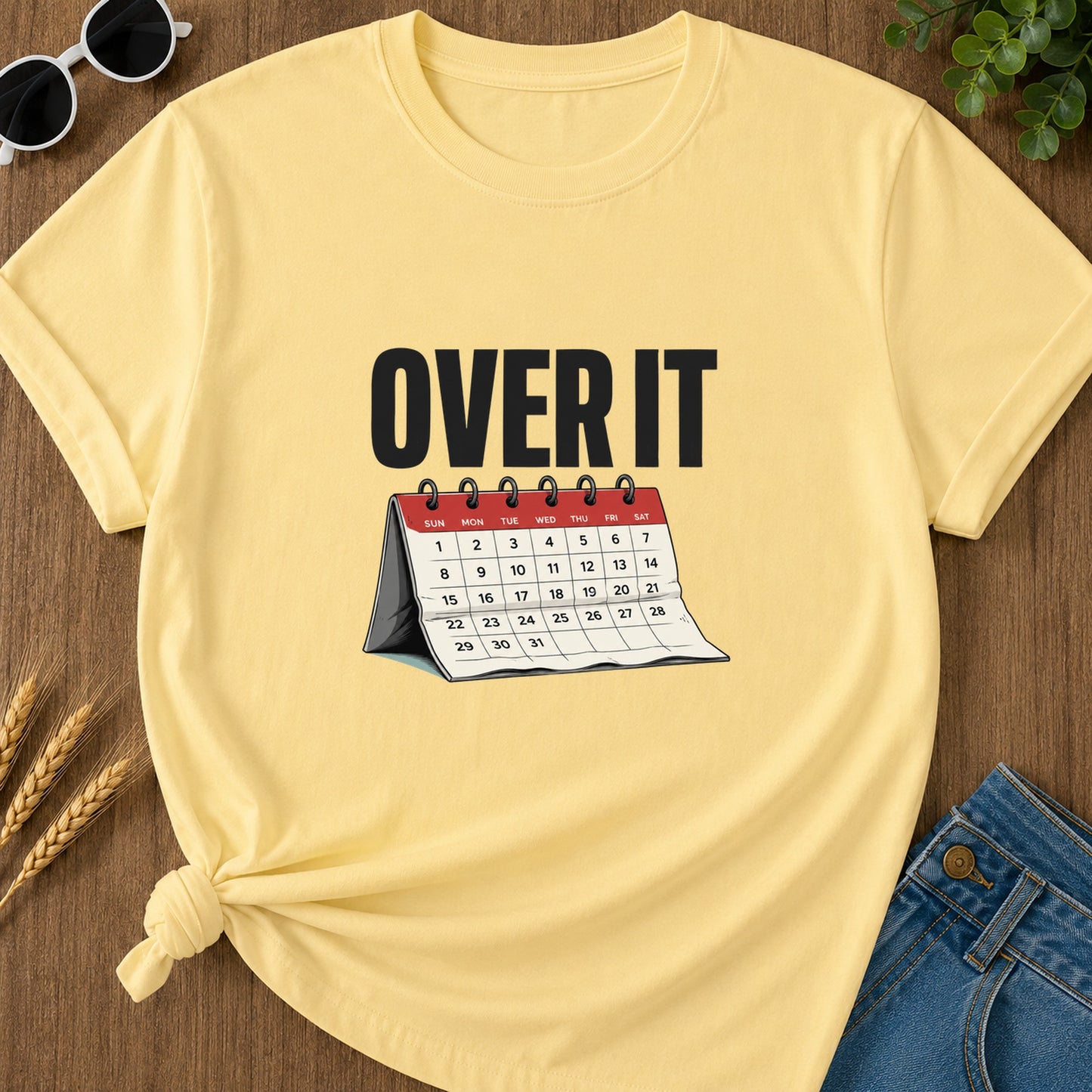 Overtime Calendar T-Shirt - Butter