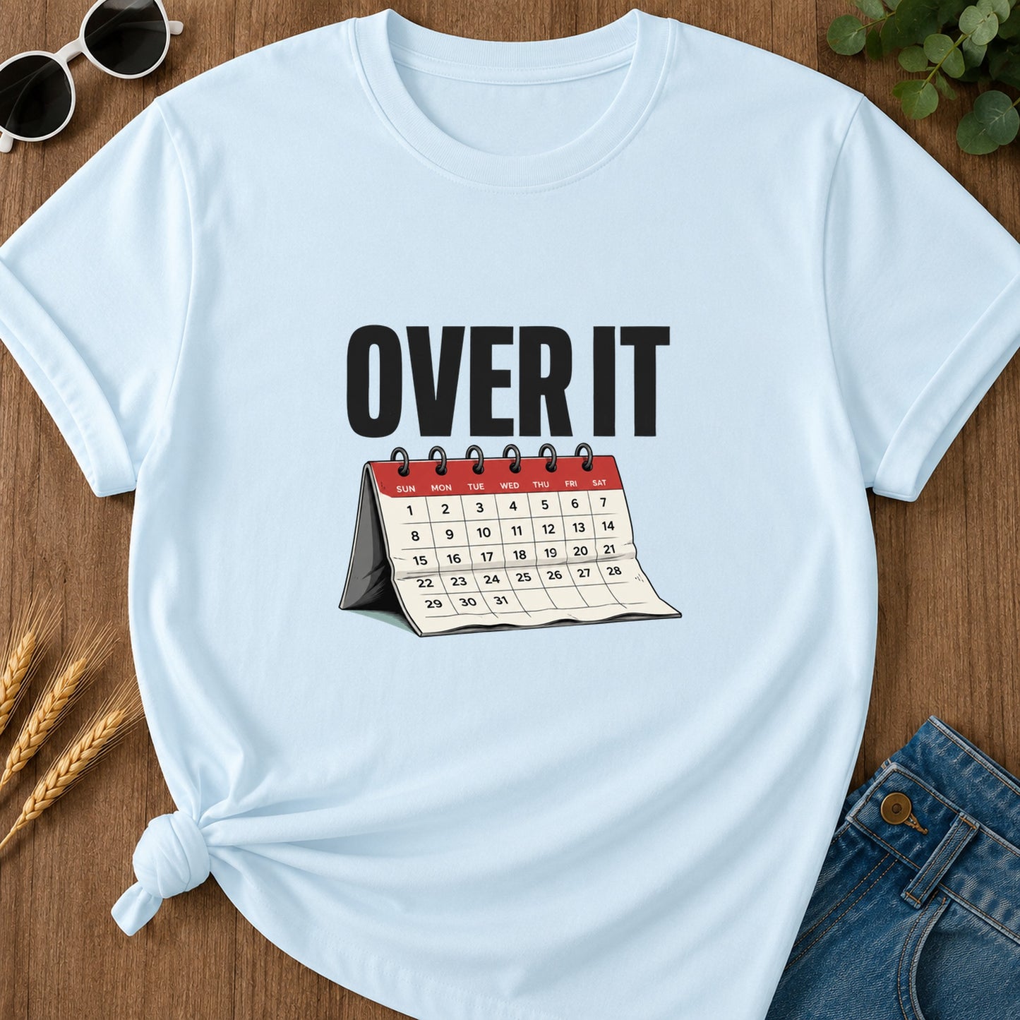 Overtime Calendar T-Shirt - Chambray