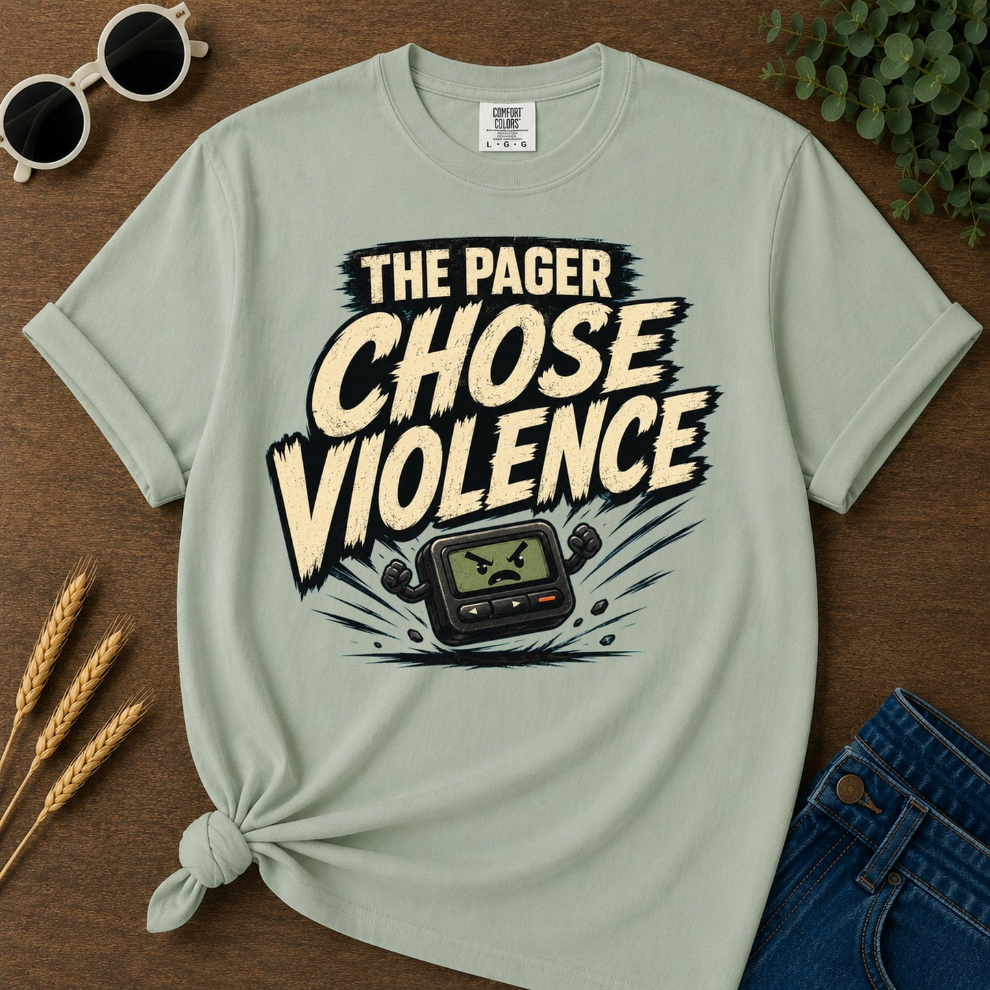 Pager Chose Violence T-Shirt - Bay