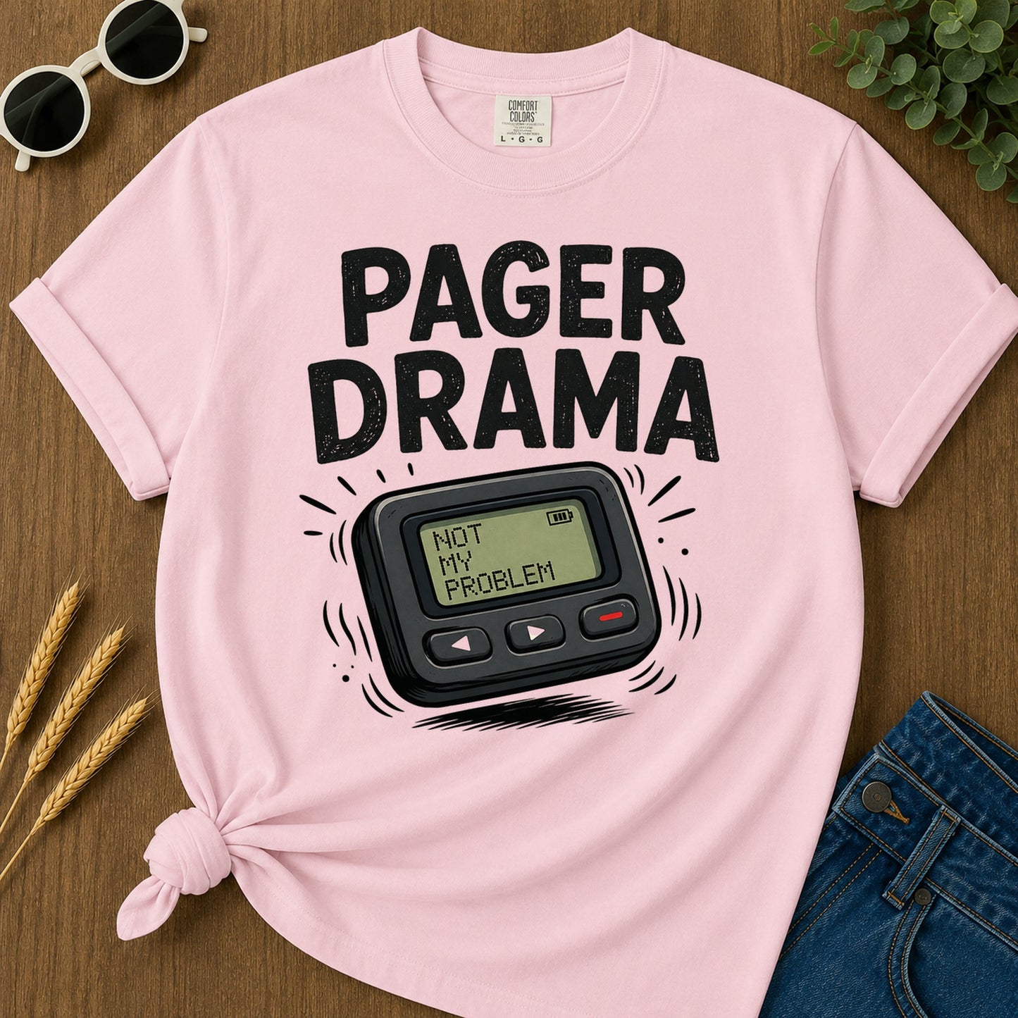 Pager Drama T-Shirt - Blossom