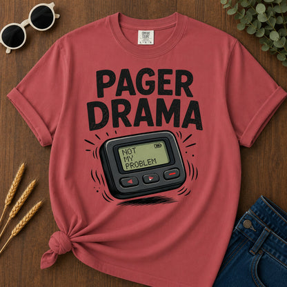 Pager Drama T-Shirt - Crimson