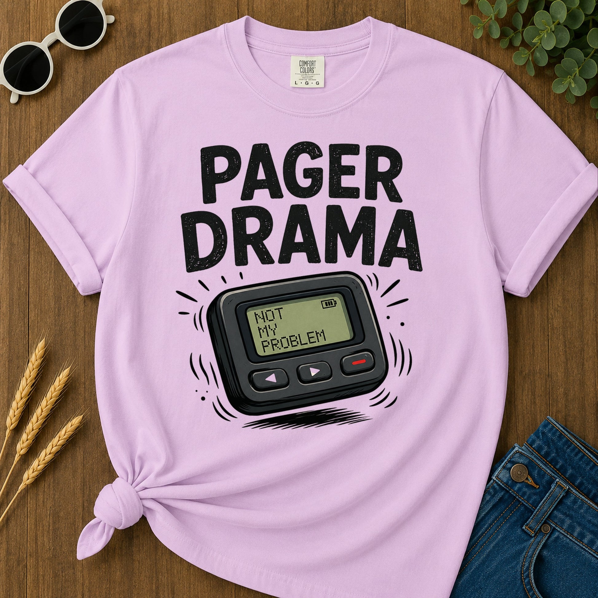 Pager Drama T-Shirt - Orchid