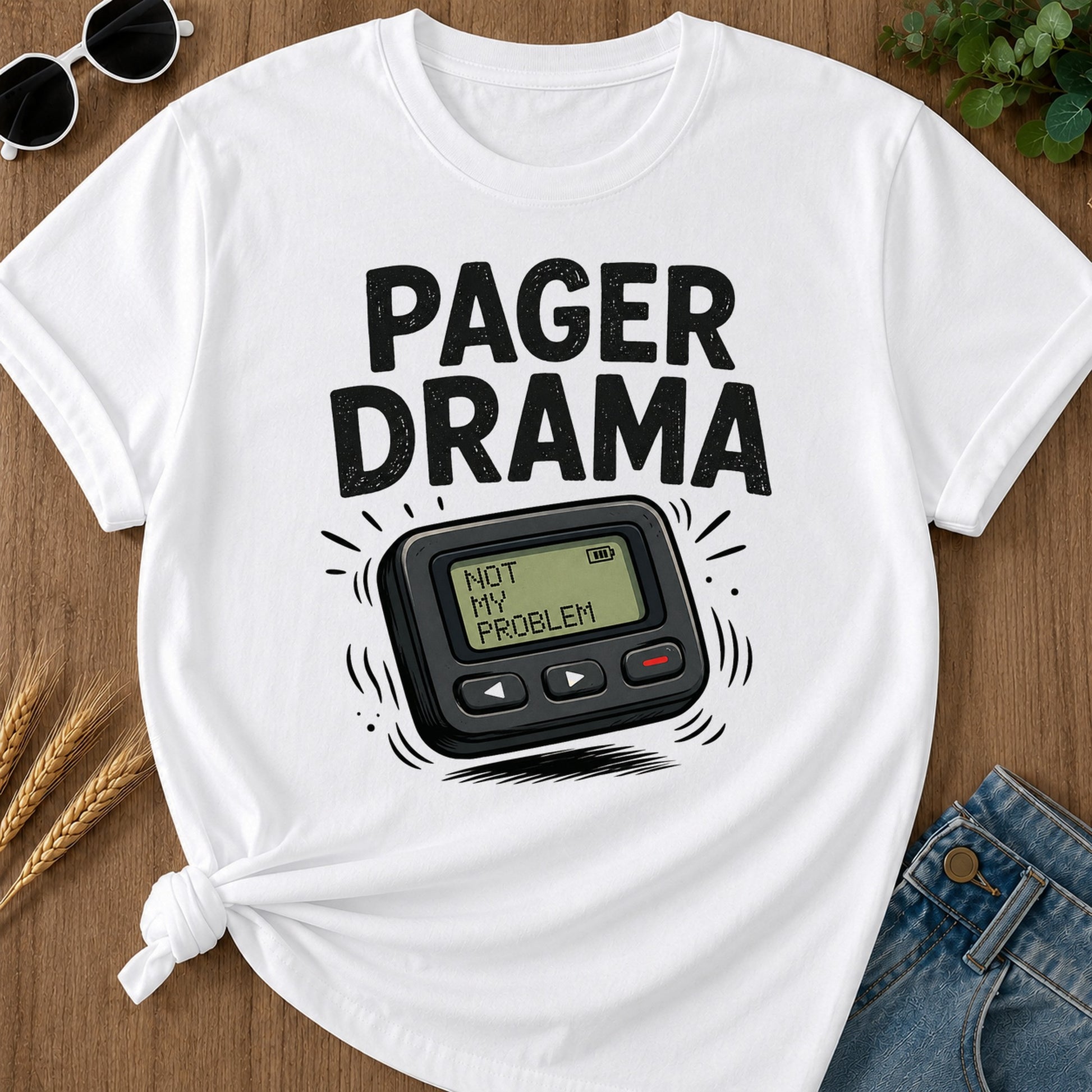 Pager Drama T-Shirt - White