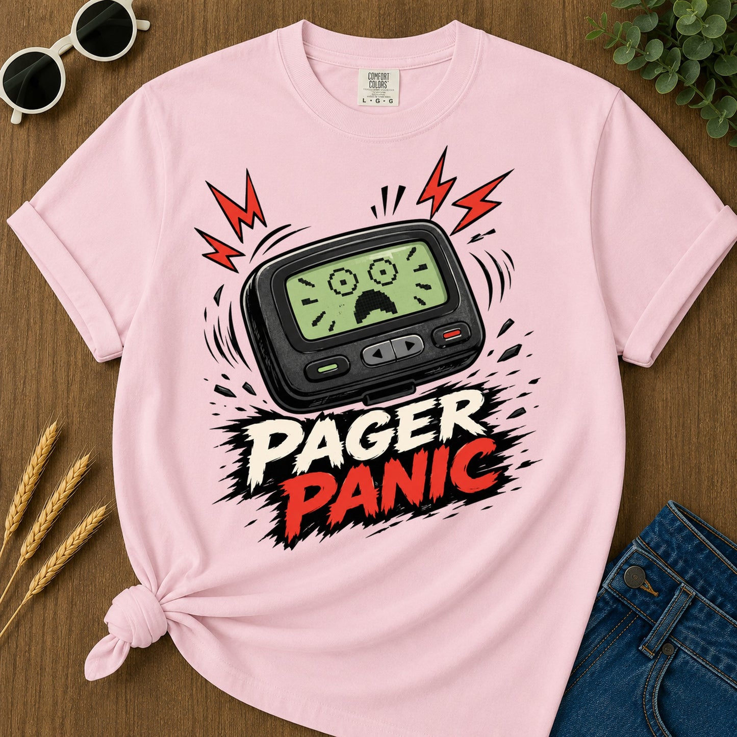 Pager Panic T-Shirt - Blossom