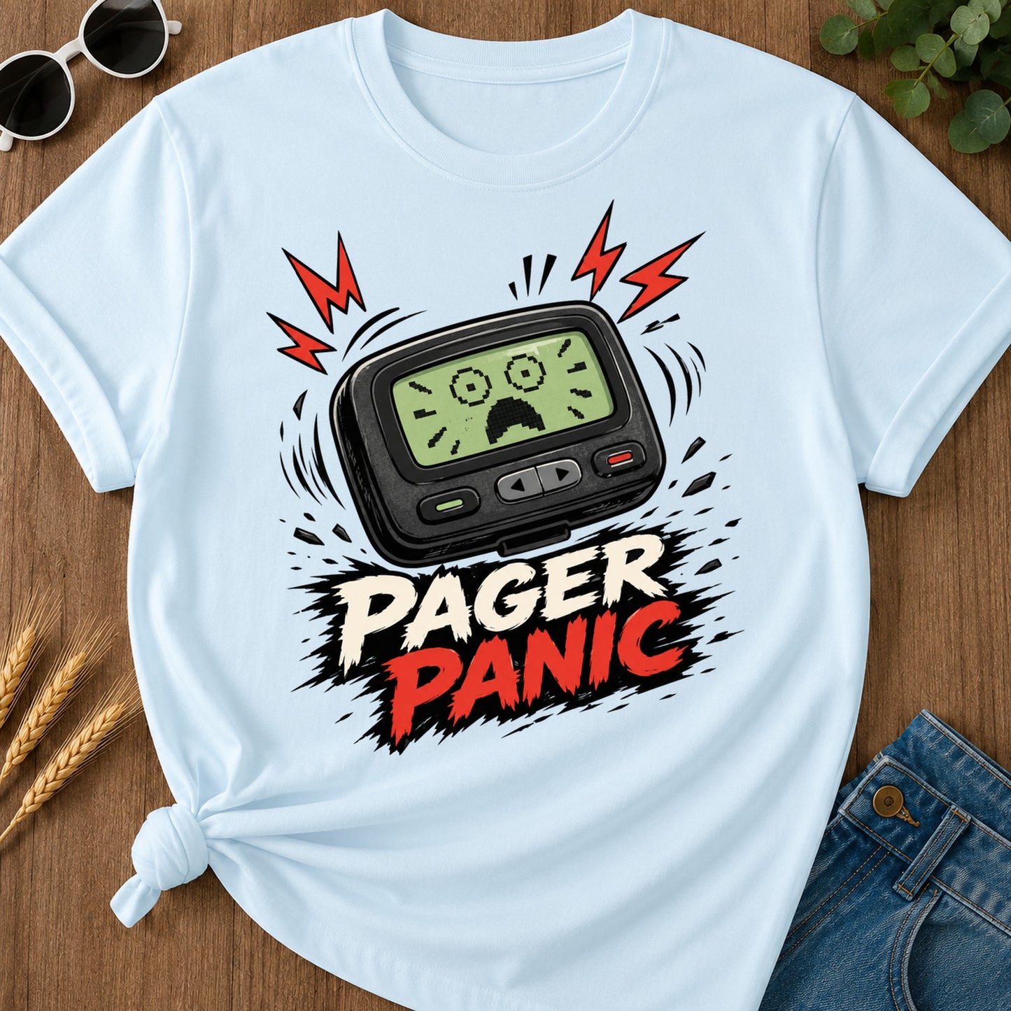 Pager Panic T-Shirt - Chambray