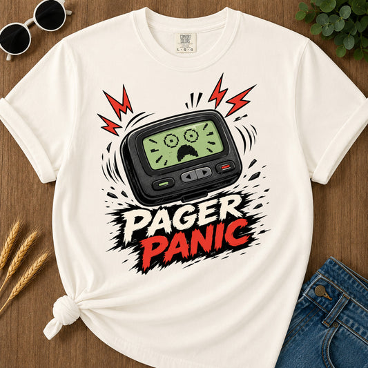 Pager Panic T-Shirt - Ivory