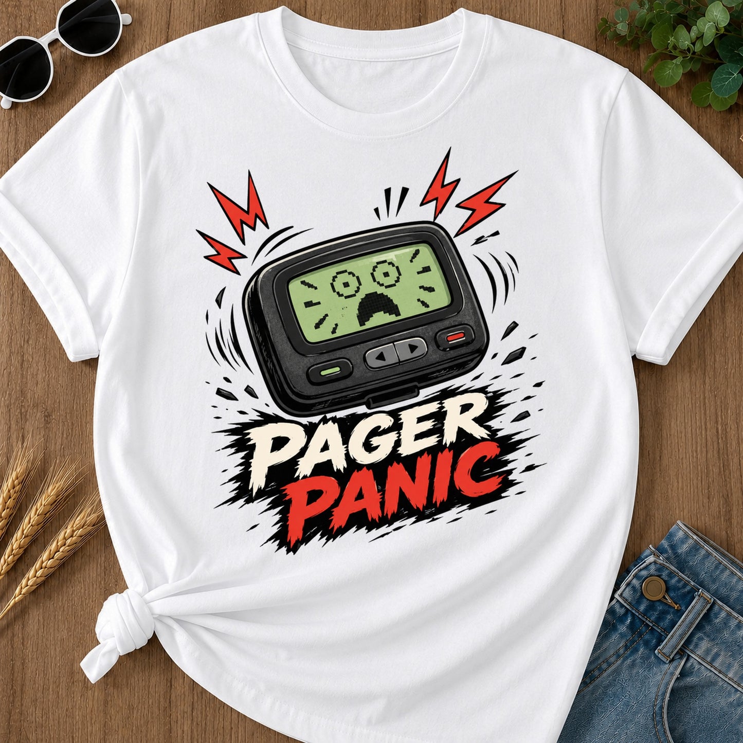 Pager Panic T-Shirt - White