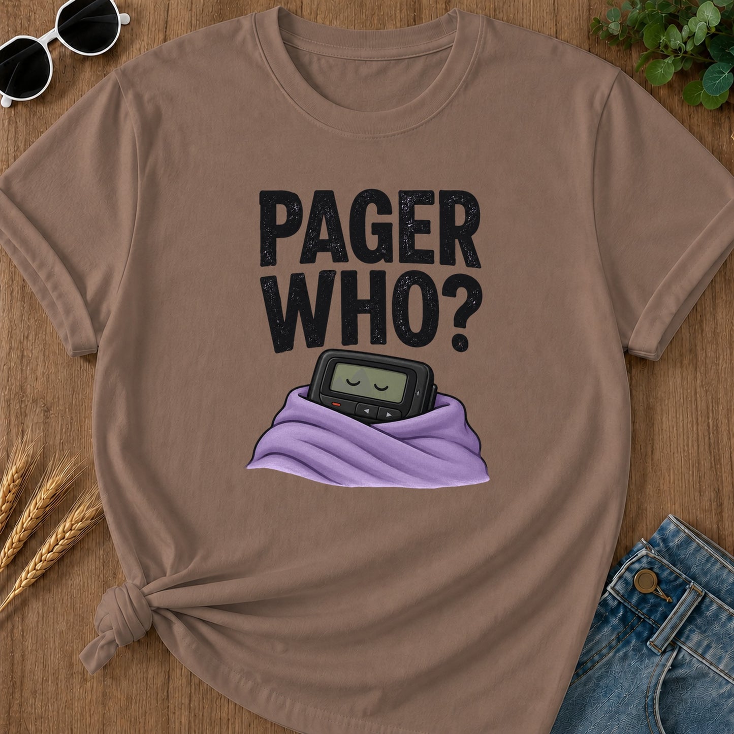 Pager Who T-Shirt - Espresso