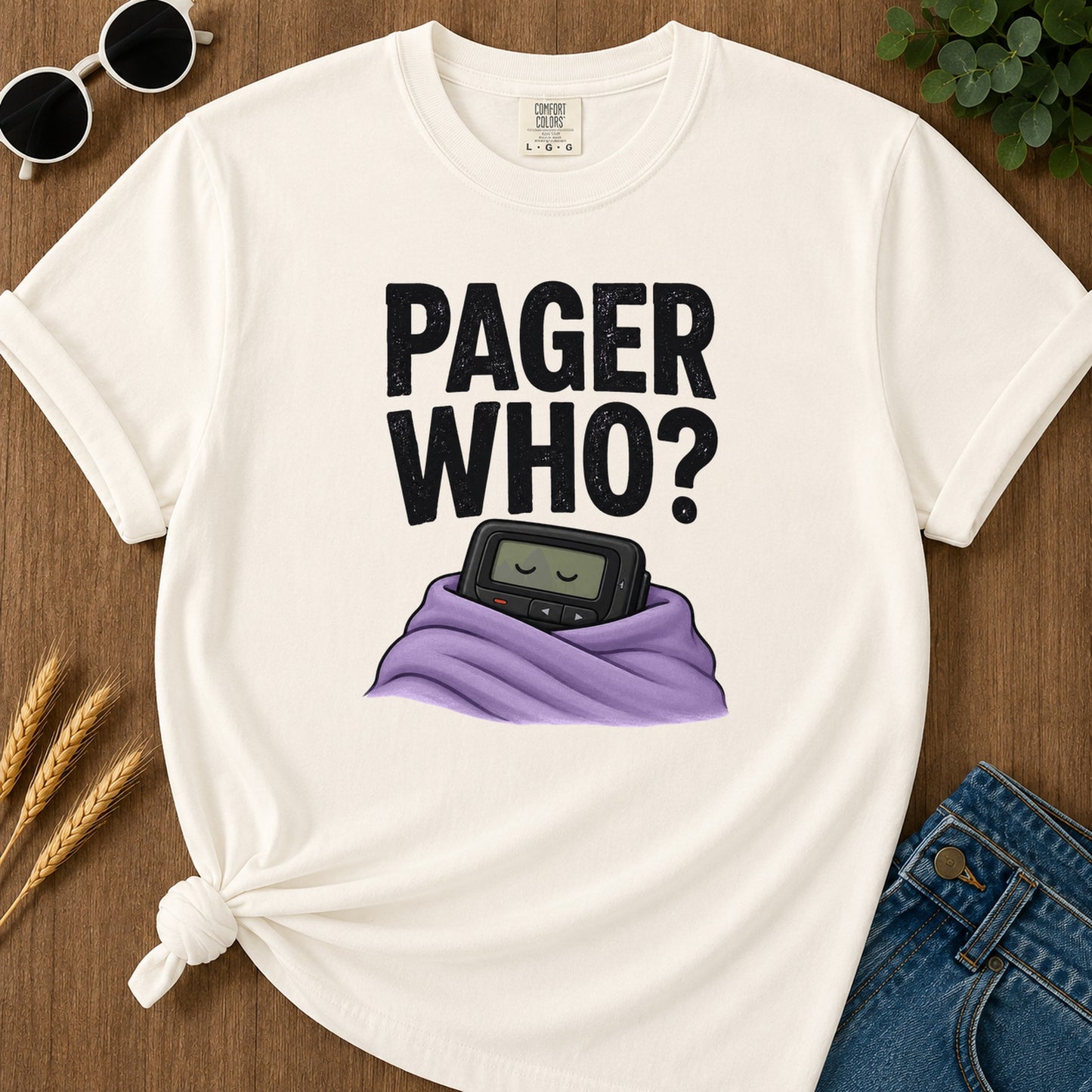 Pager Who T-Shirt - Ivory