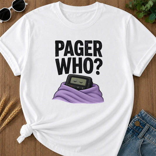 Pager Who T-Shirt - White