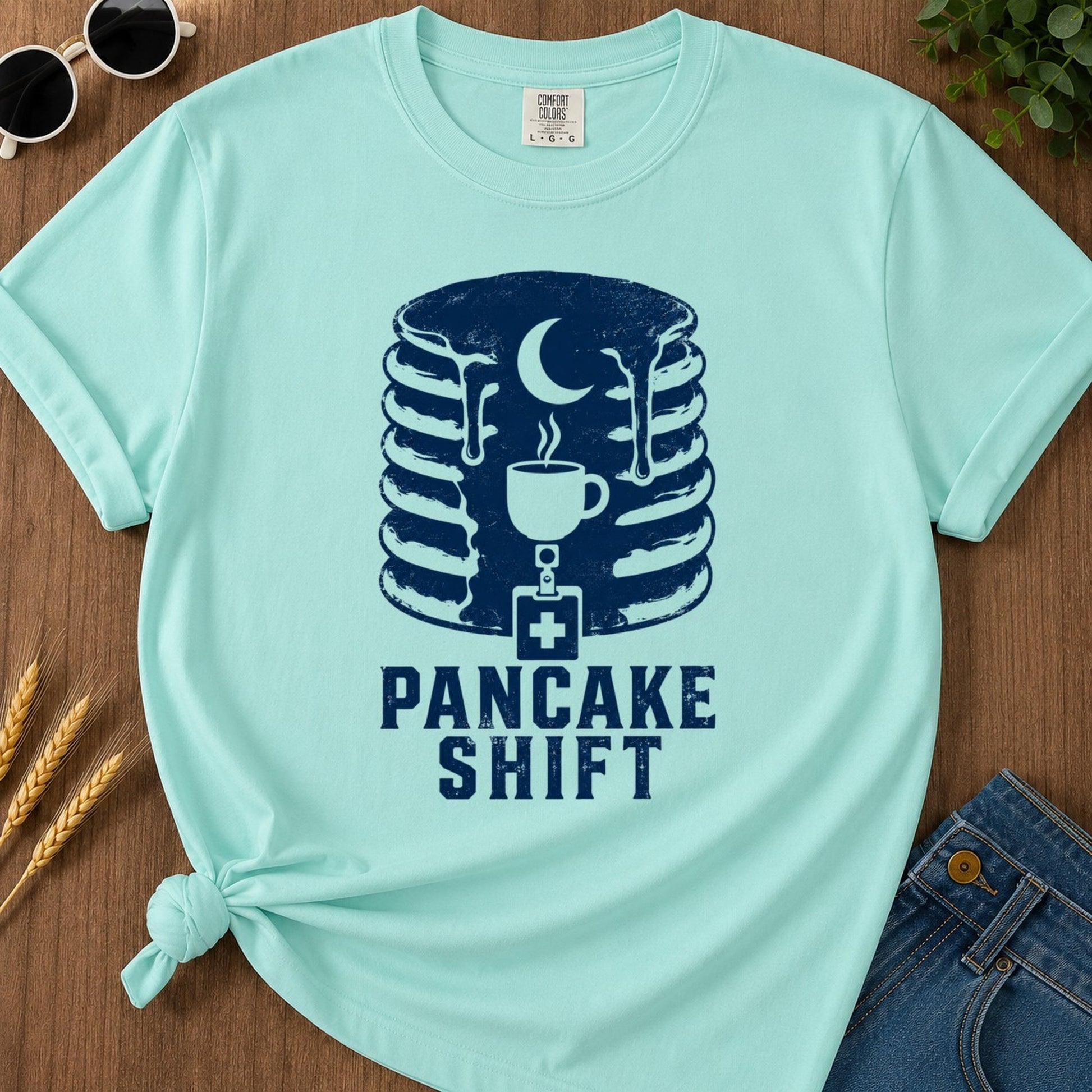 Pancake Shift T-shirt - Chalky Mint Mockup
