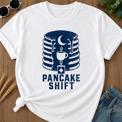 Pancake Shift T-shirt - White Mockup