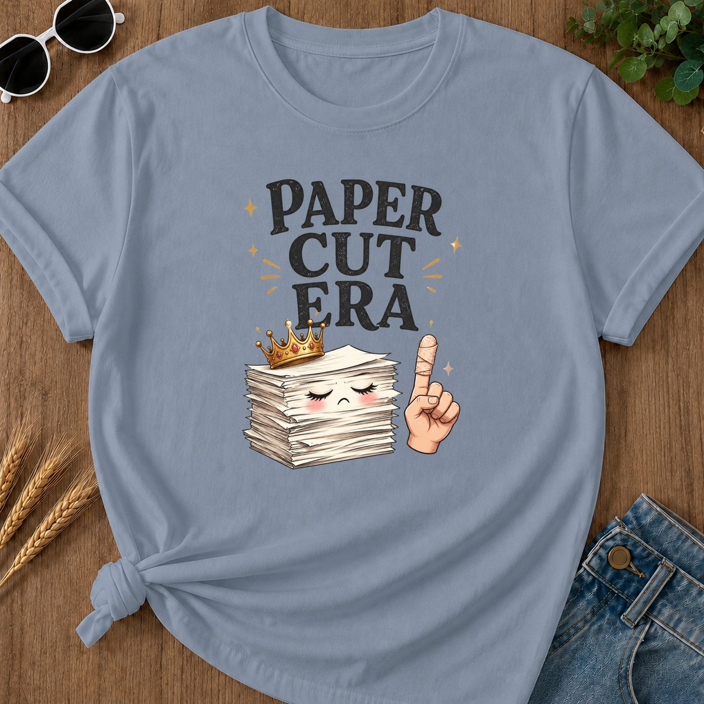 Paper Cut Era T-Shirt - Blue Jean