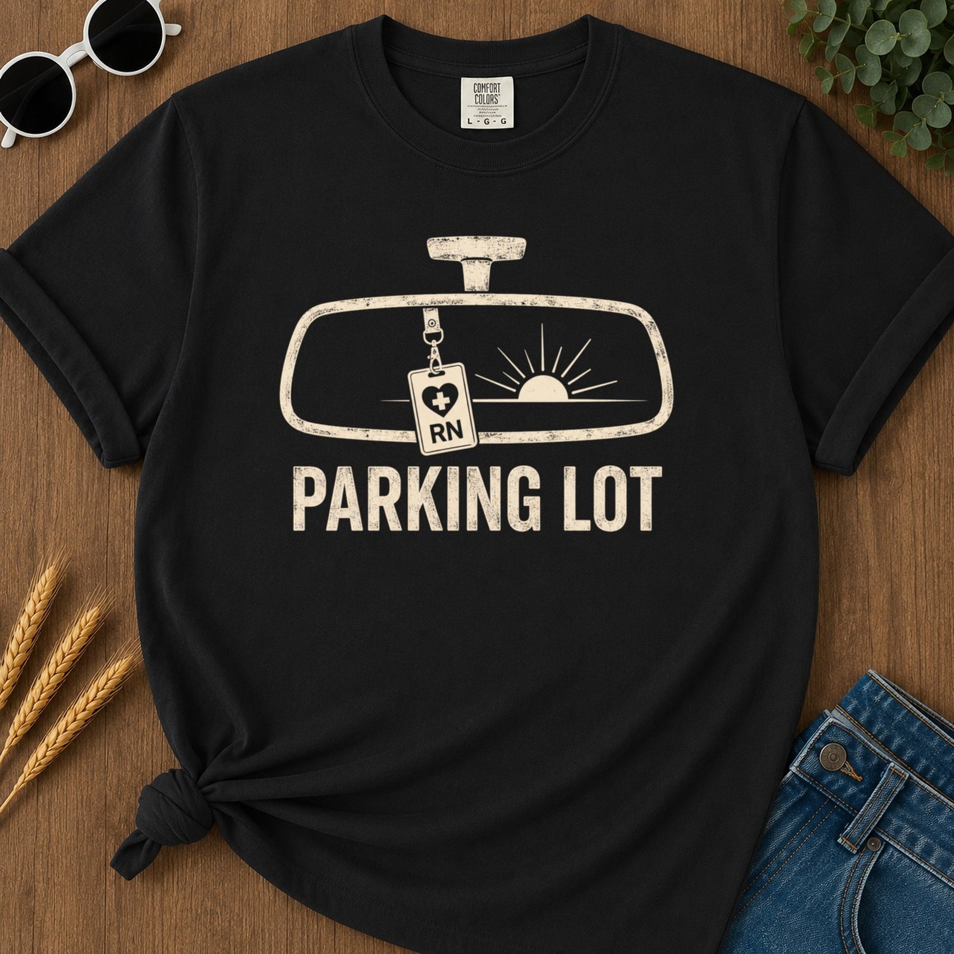 Parking Lot T-shirt - Black Mockup