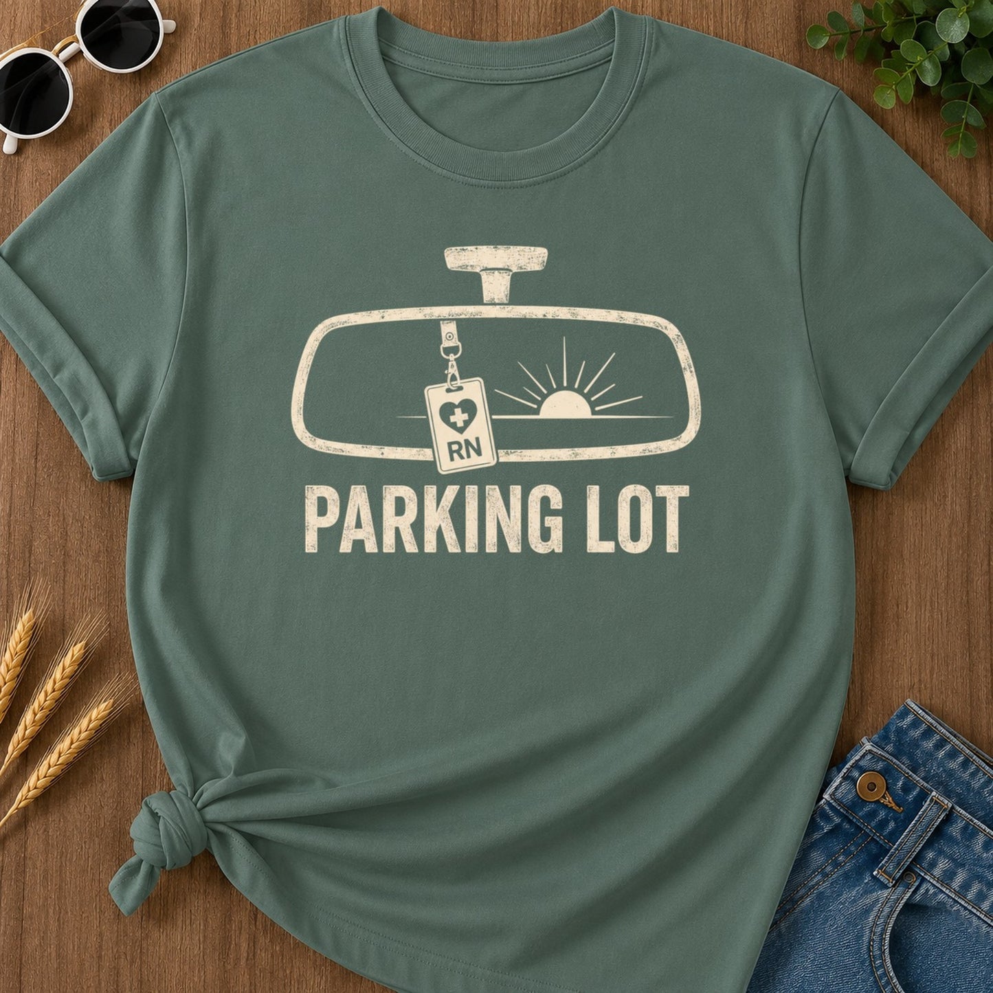 Parking Lot T-shirt - Blue Spruce Mockup