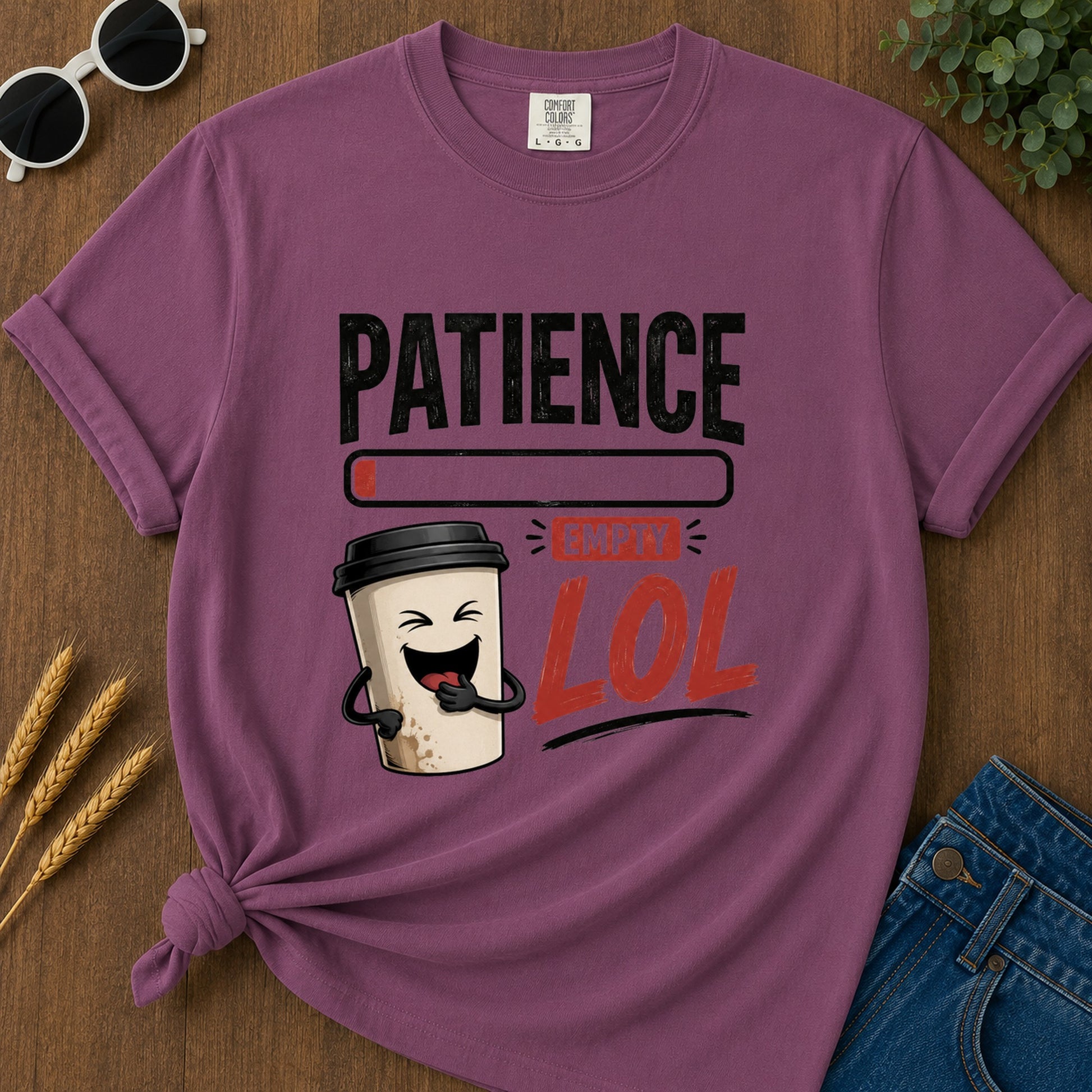 Patience Empty Lol T-Shirt - Berry
