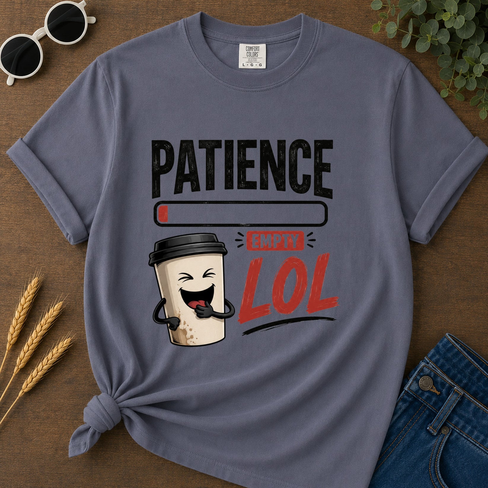 Patience Empty Lol T-Shirt - Navy