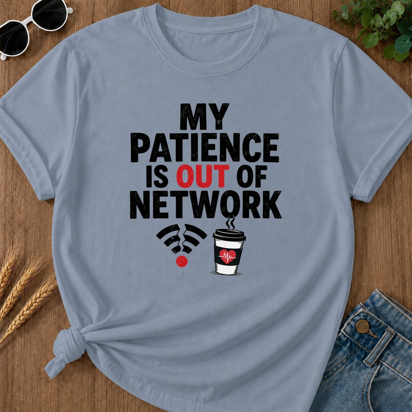 Patience Out Of Network T-Shirt - Blue Jean