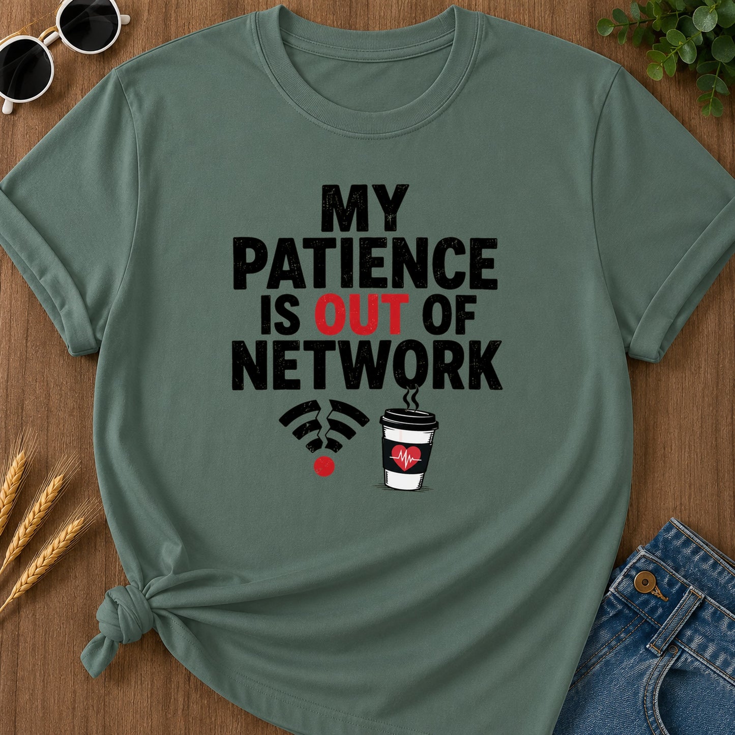 Patience Out Of Network T-Shirt - Blue Spruce