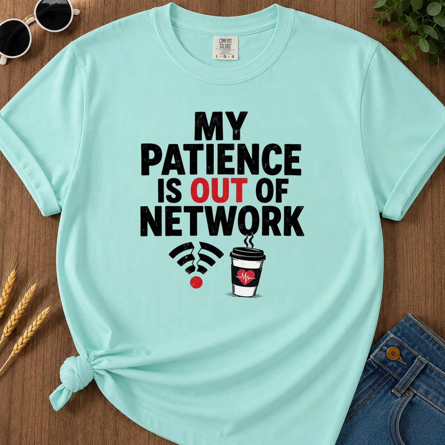 Patience Out Of Network T-Shirt - Chalky Mint