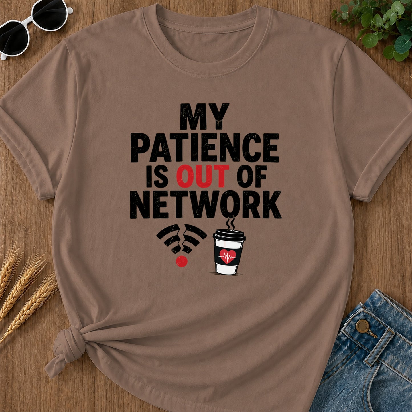 Patience Out Of Network T-Shirt - Espresso
