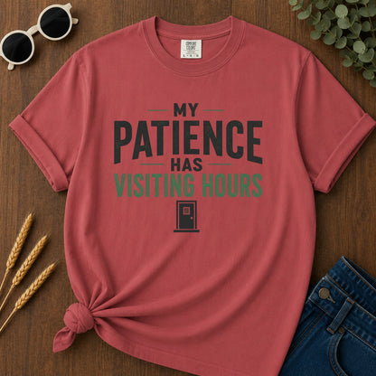 Patience Visiting Hours T-Shirt - Crimson