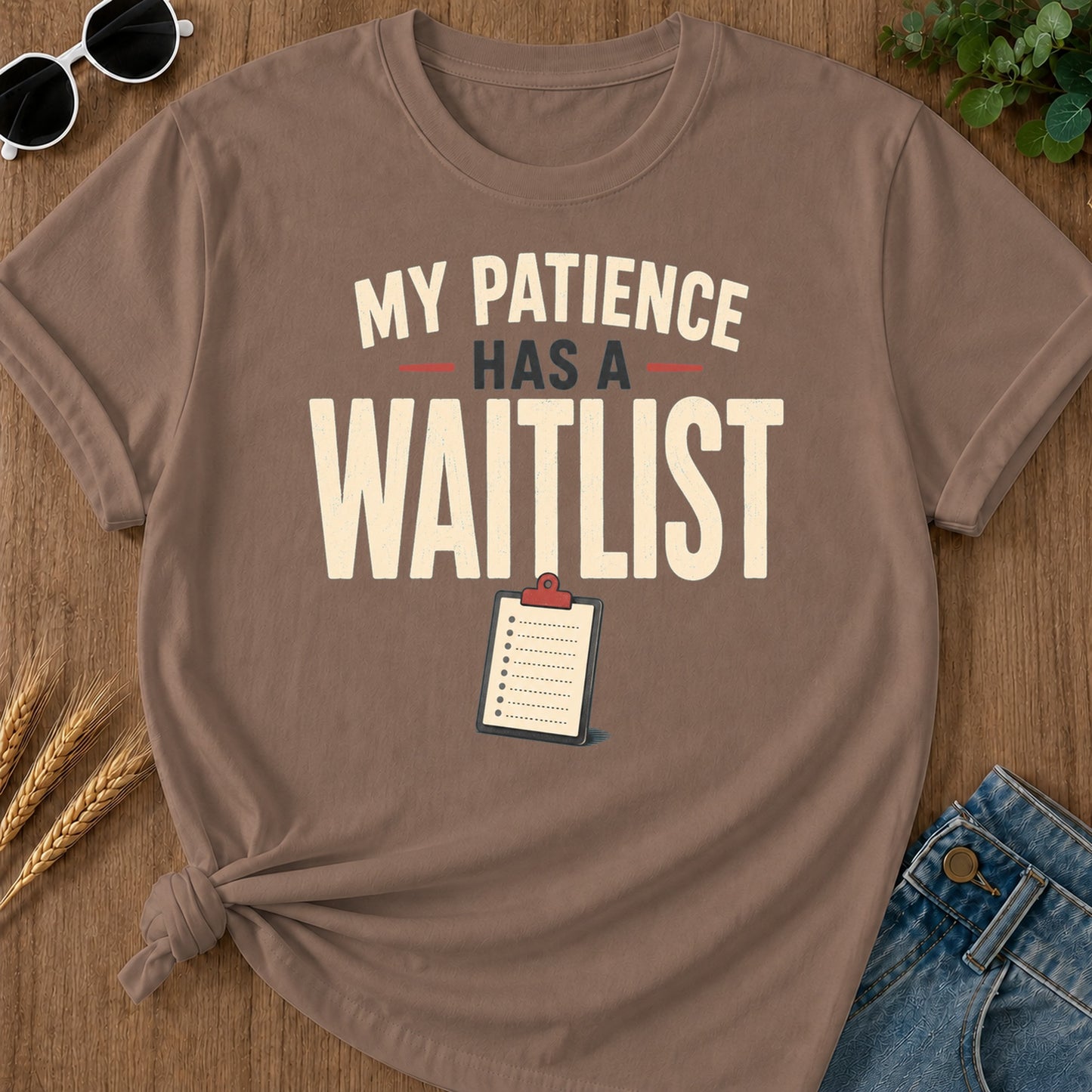 Patience Waitlist T-Shirt - Espresso