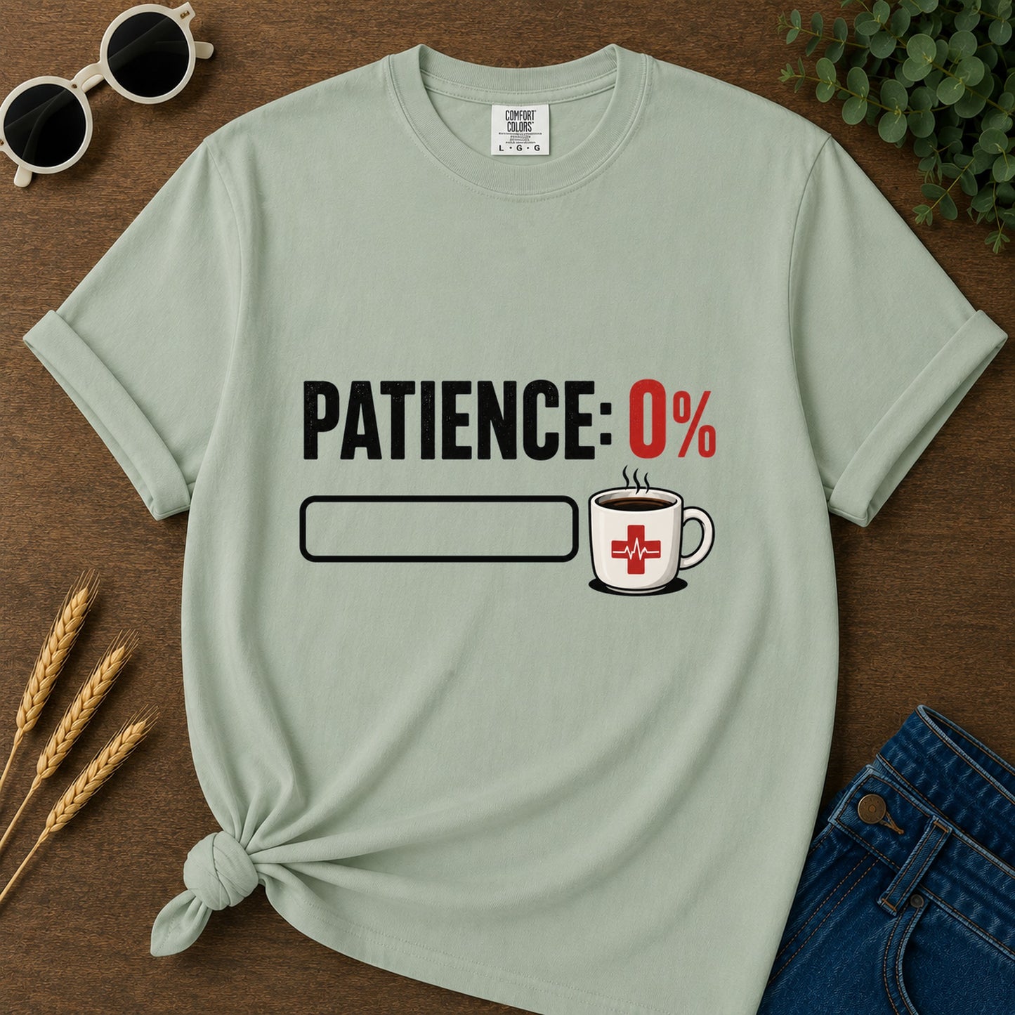 Patience Zero Percent T-Shirt - Bay