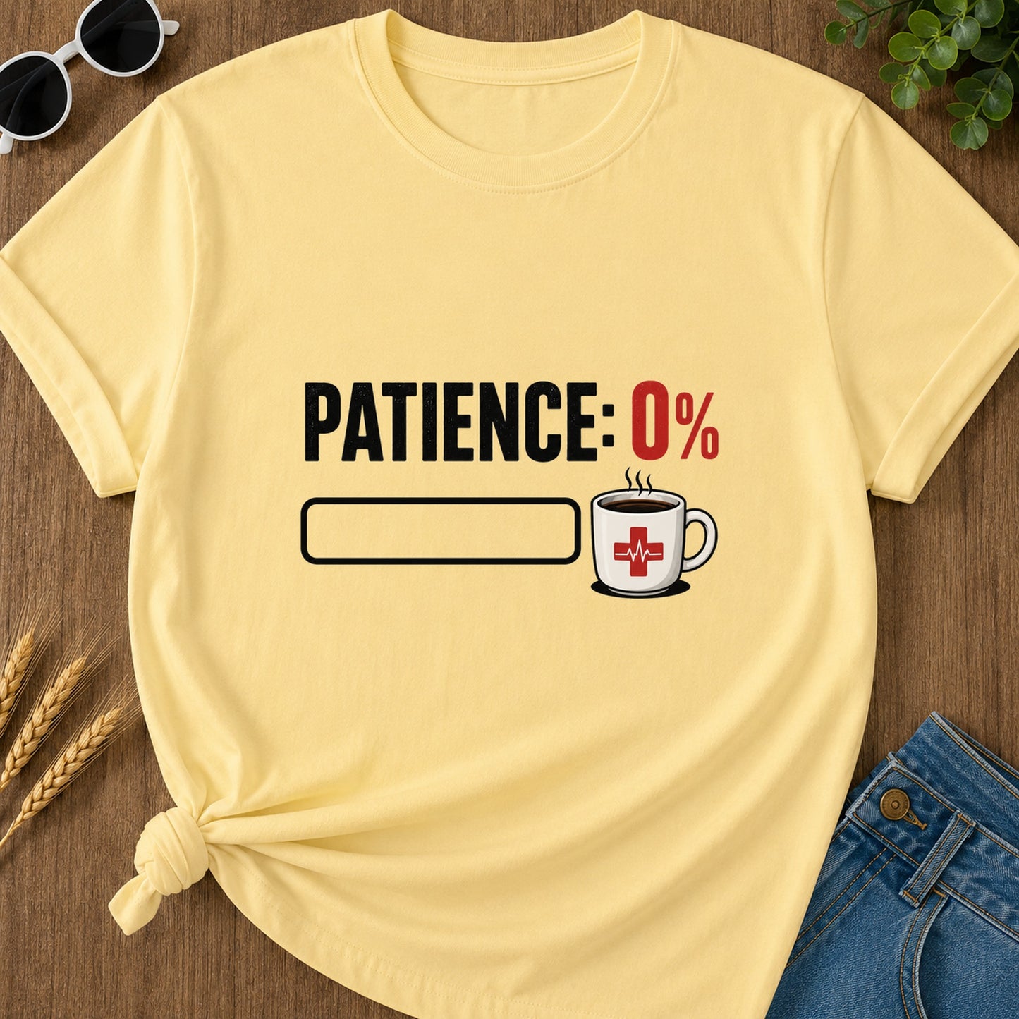 Patience Zero Percent T-Shirt - Butter