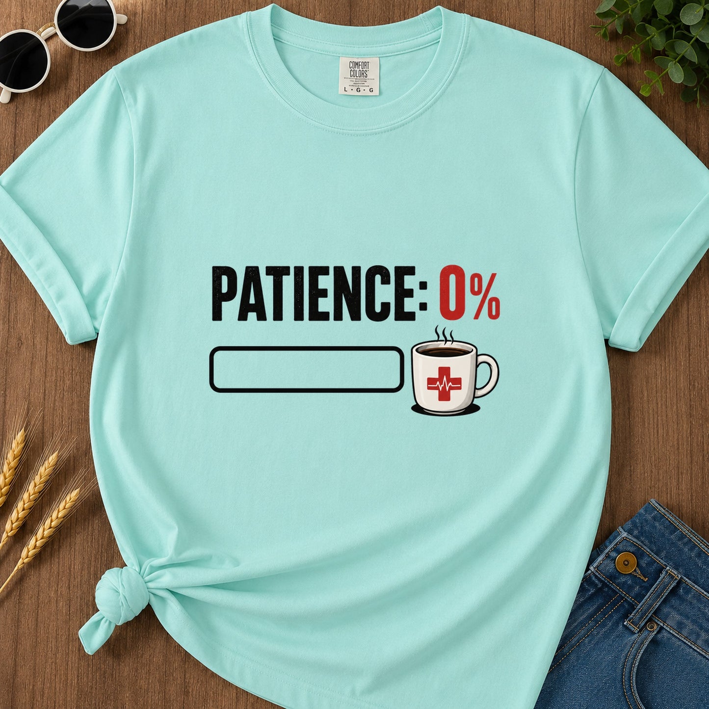 Patience Zero Percent T-Shirt - Chalky Mint