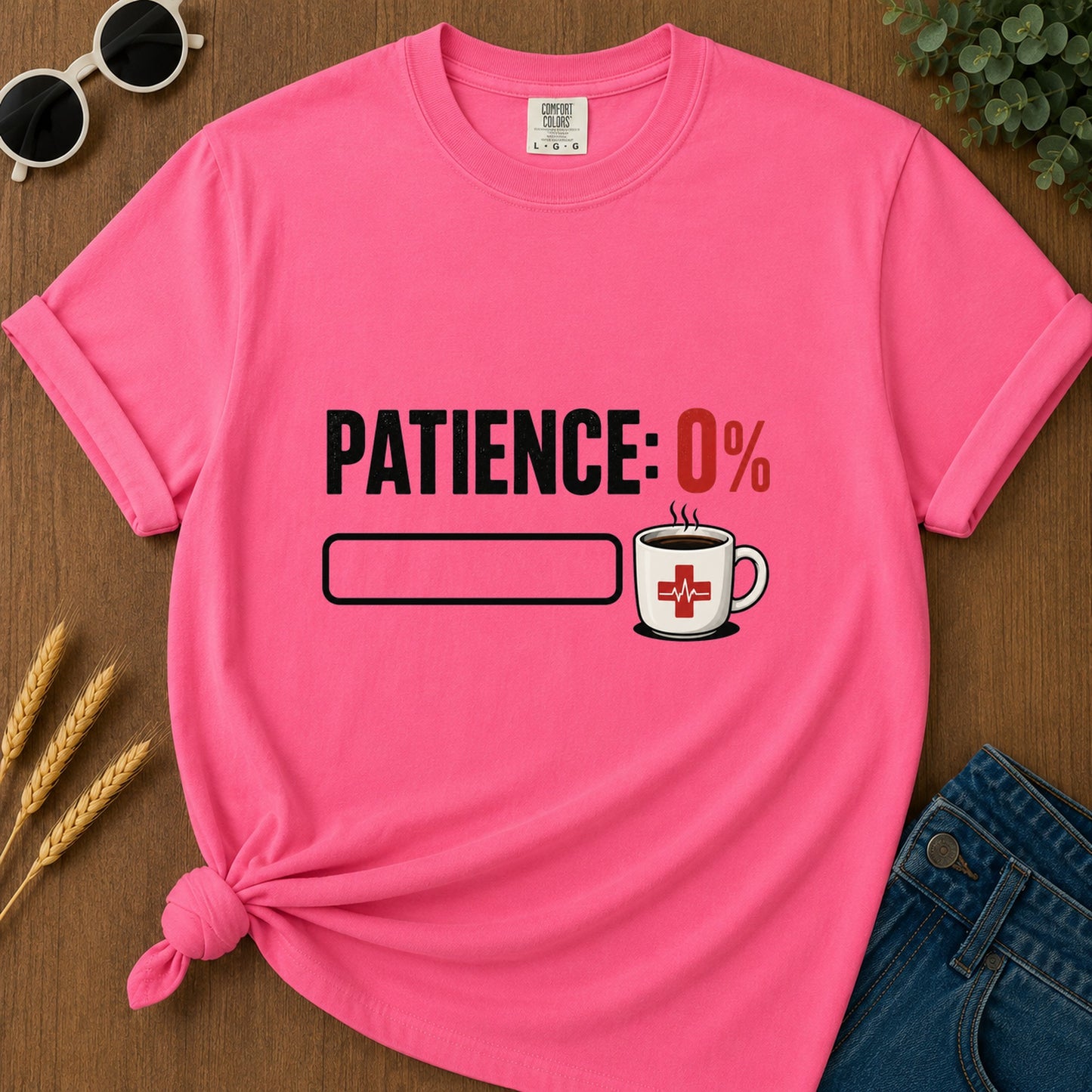 Patience Zero Percent T-Shirt - Crunchberry