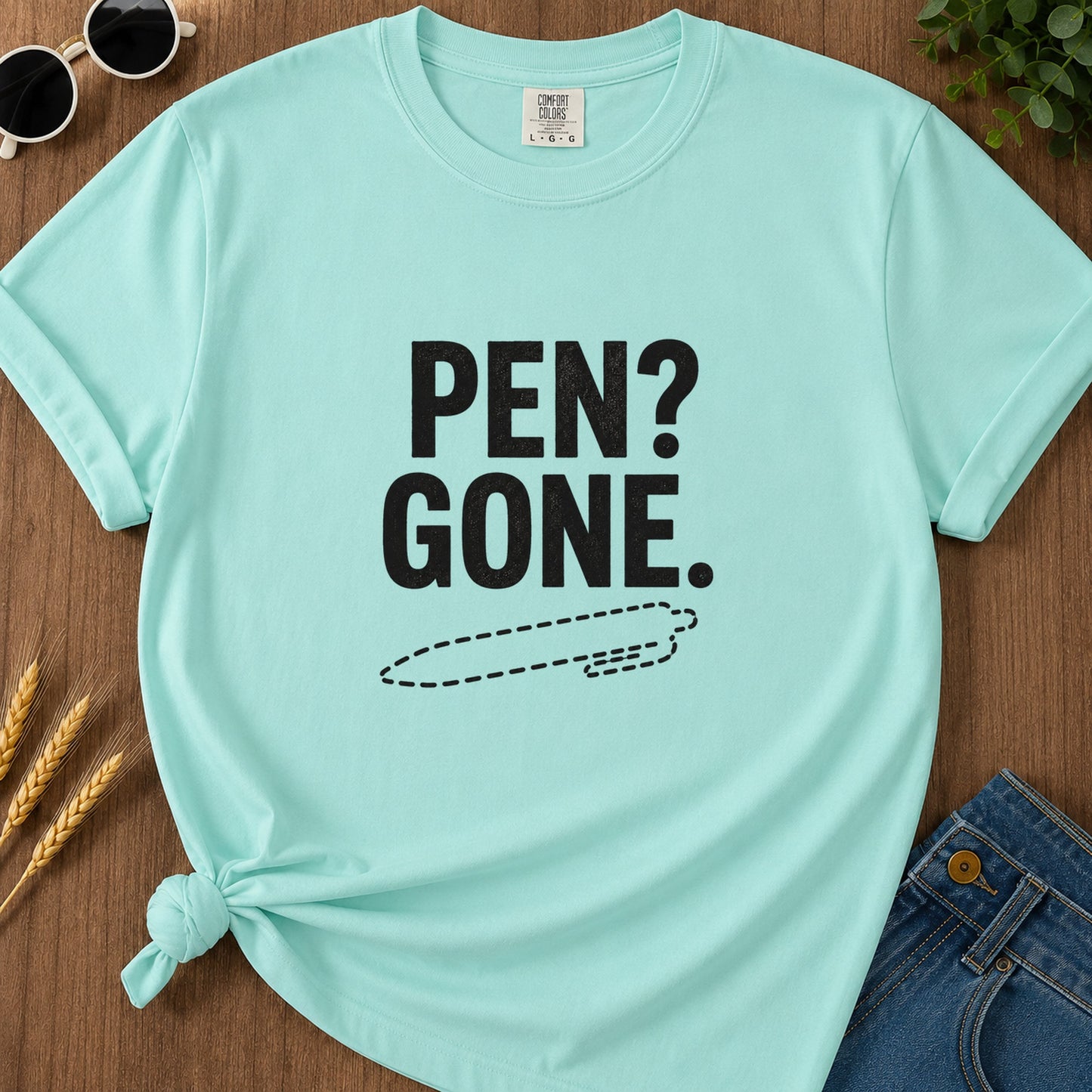 Pen Gone T-Shirt - Chalky Mint