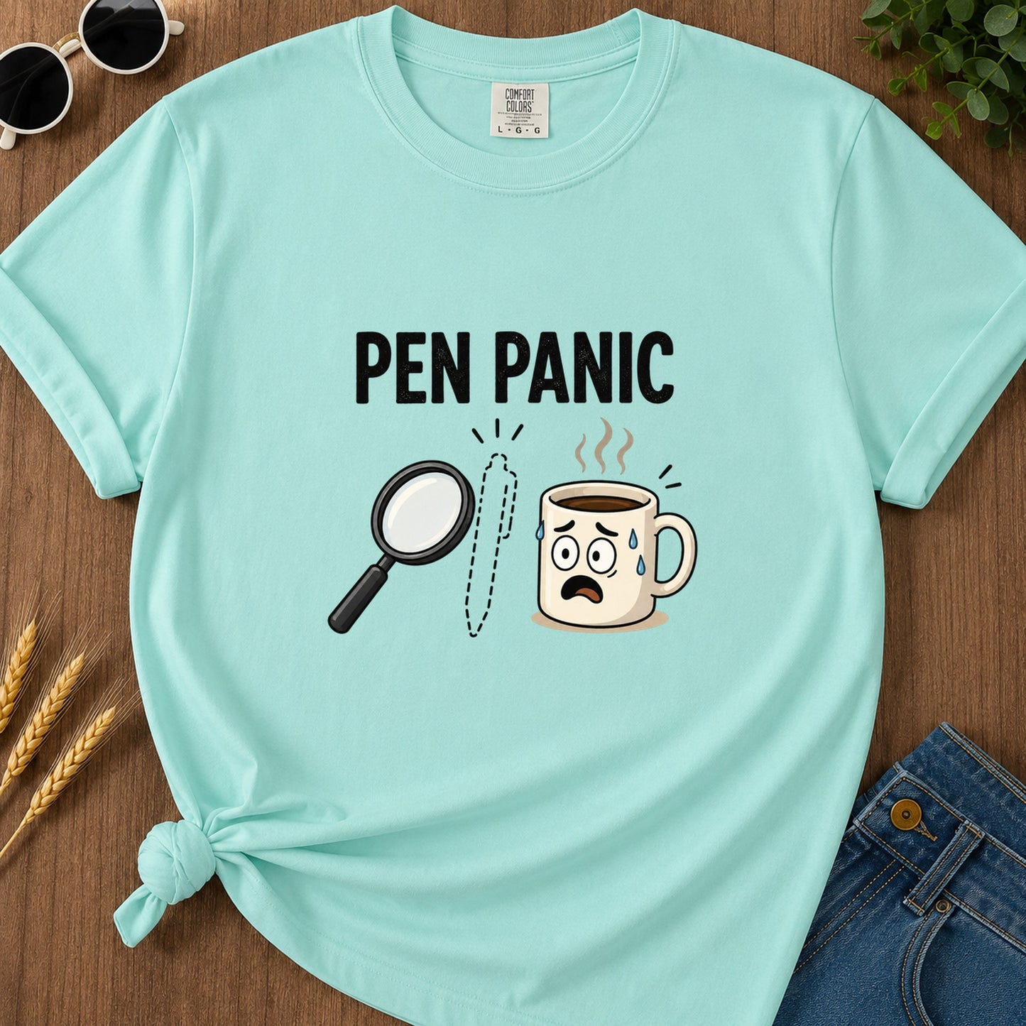 Pen Panic T-Shirt - Chalky Mint