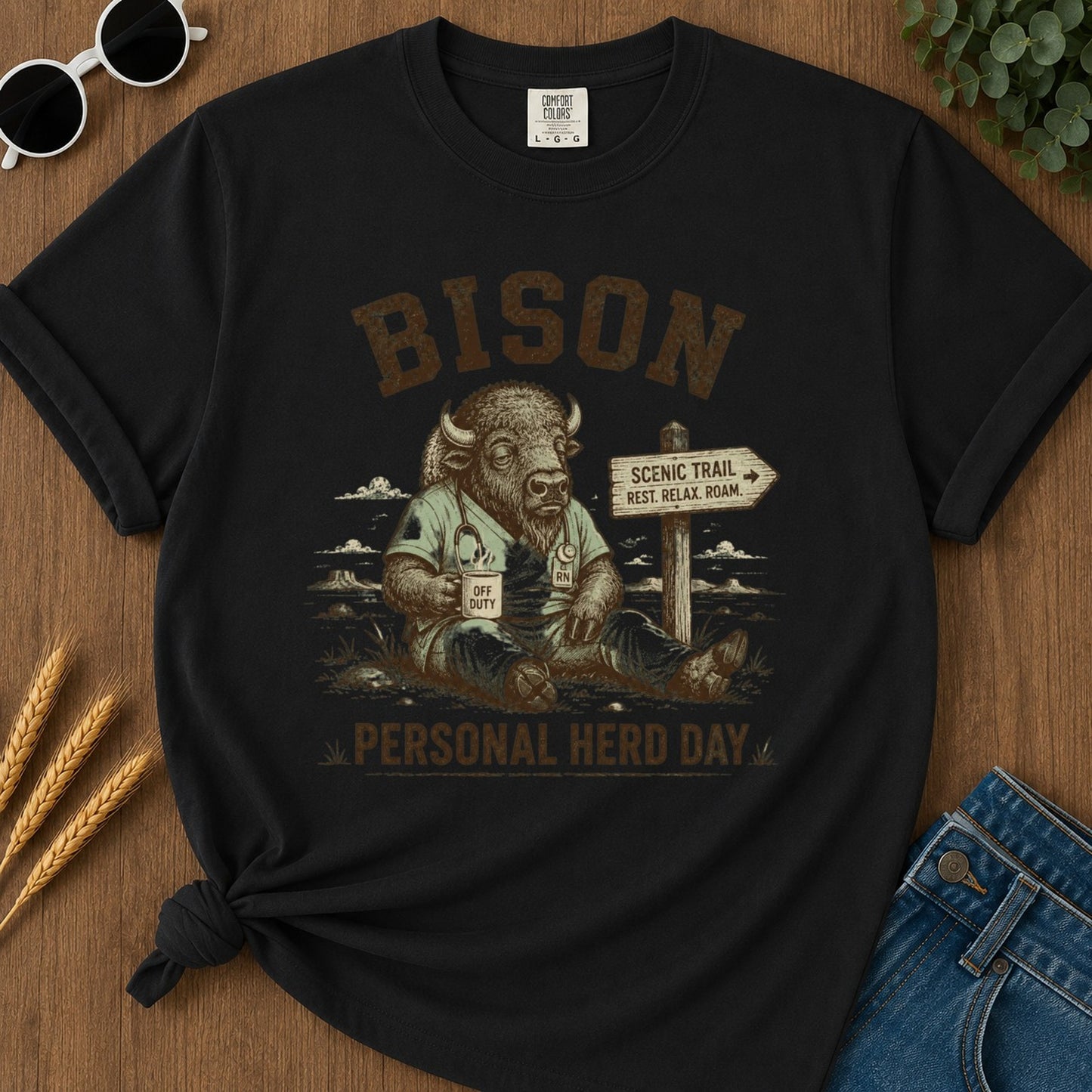 Personal Herd Day T-shirt - Black Mockup