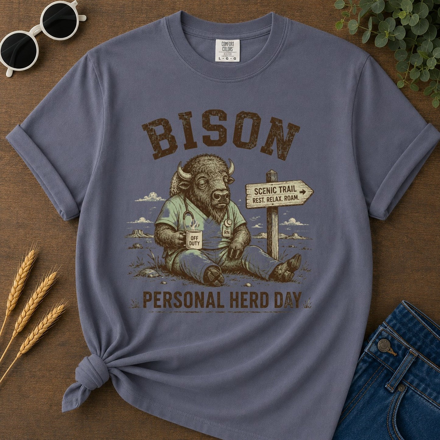 Personal Herd Day T-shirt - Navy Mockup