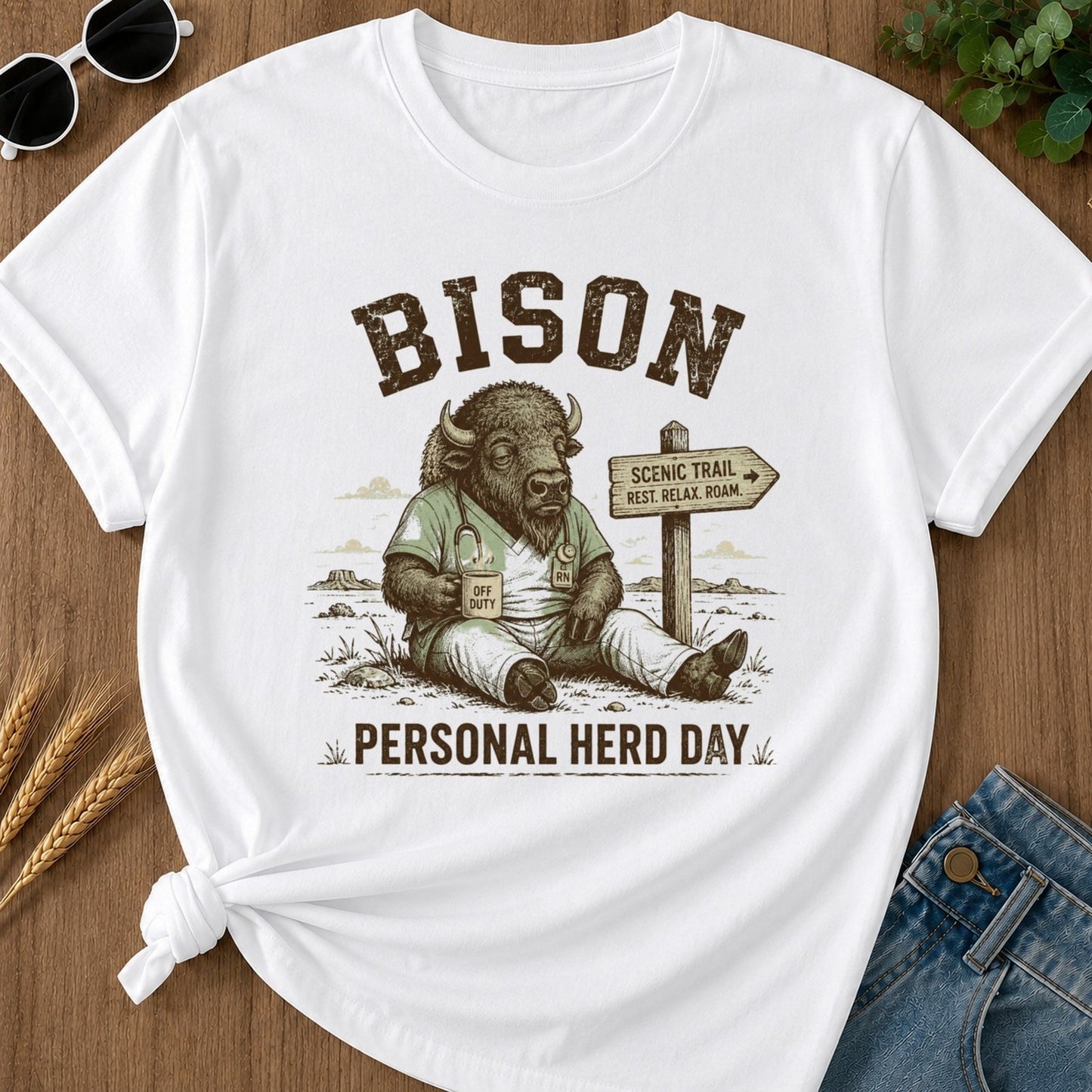 Personal Herd Day T-shirt - White Mockup