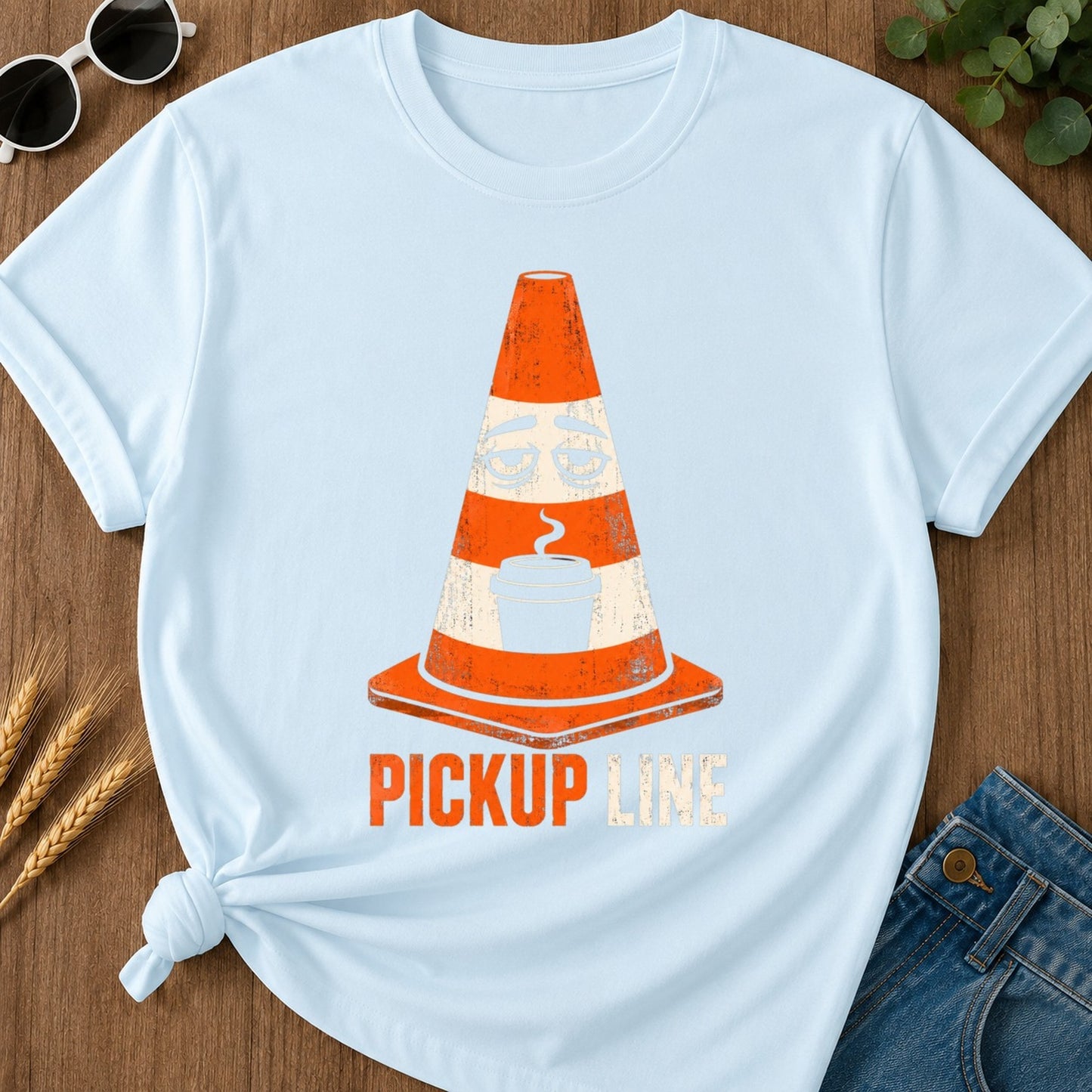 Pickup Line T-shirt - Chambray Mockup