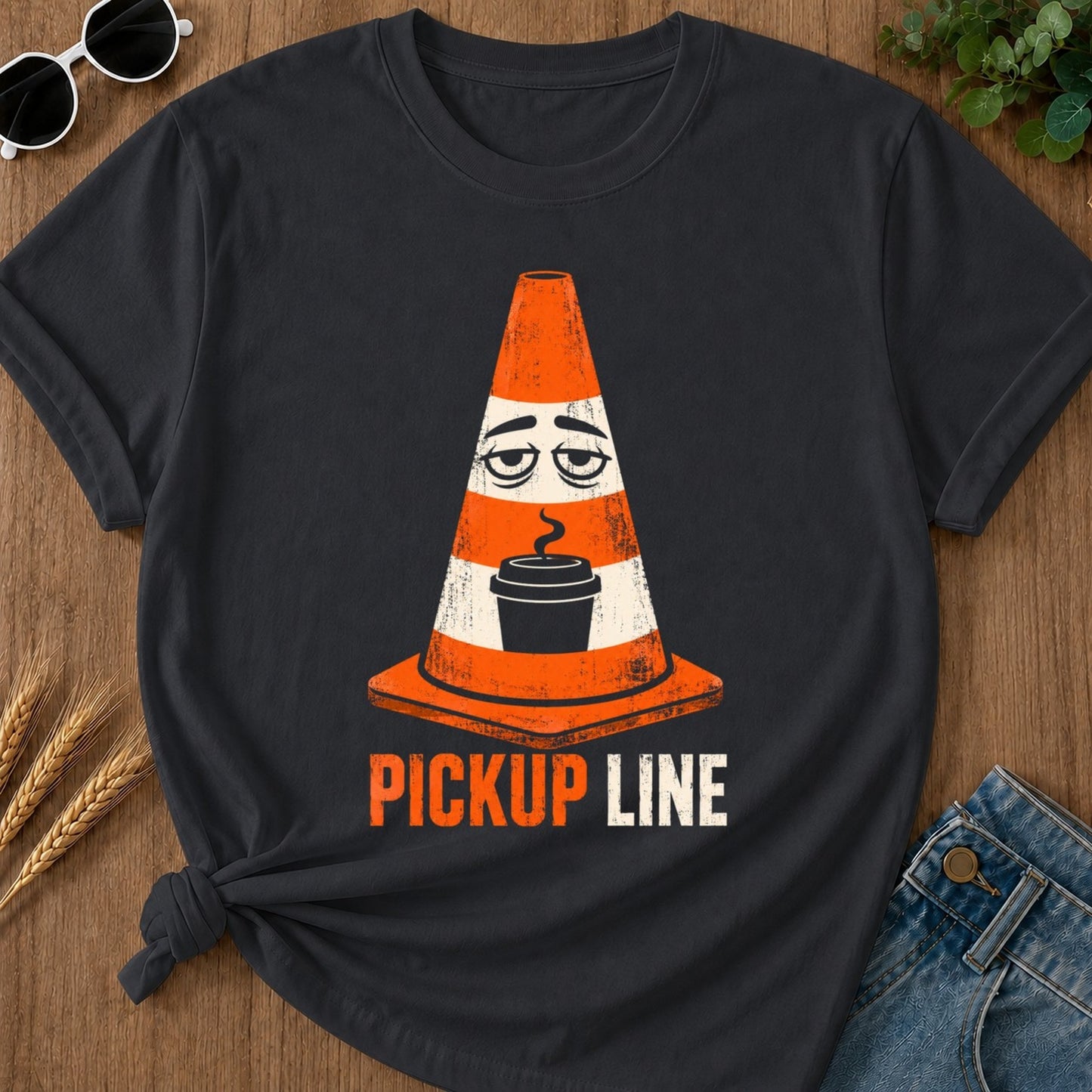 Pickup Line T-shirt - Graphite Mockup