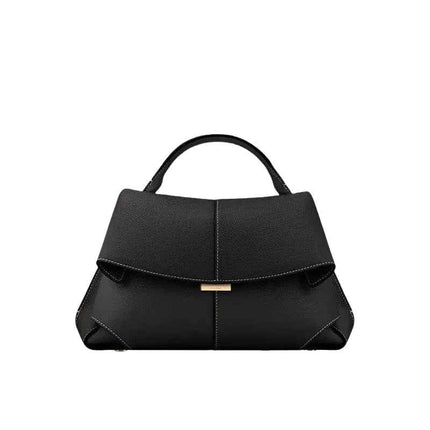 Pleated Leather Handbag — Adjustable Strap Women - RAYZORA