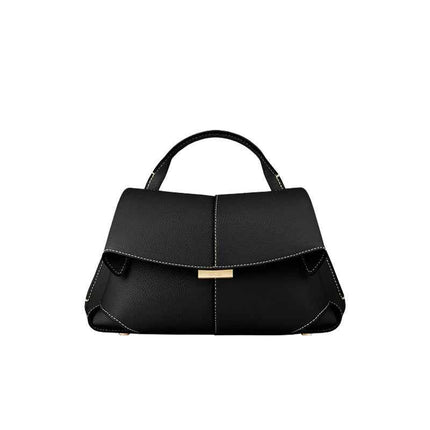 Pleated Leather Handbag — Adjustable Strap Women - RAYZORA