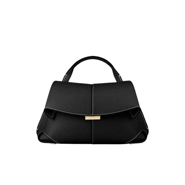 Pleated Leather Handbag — Adjustable Strap Women - RAYZORA