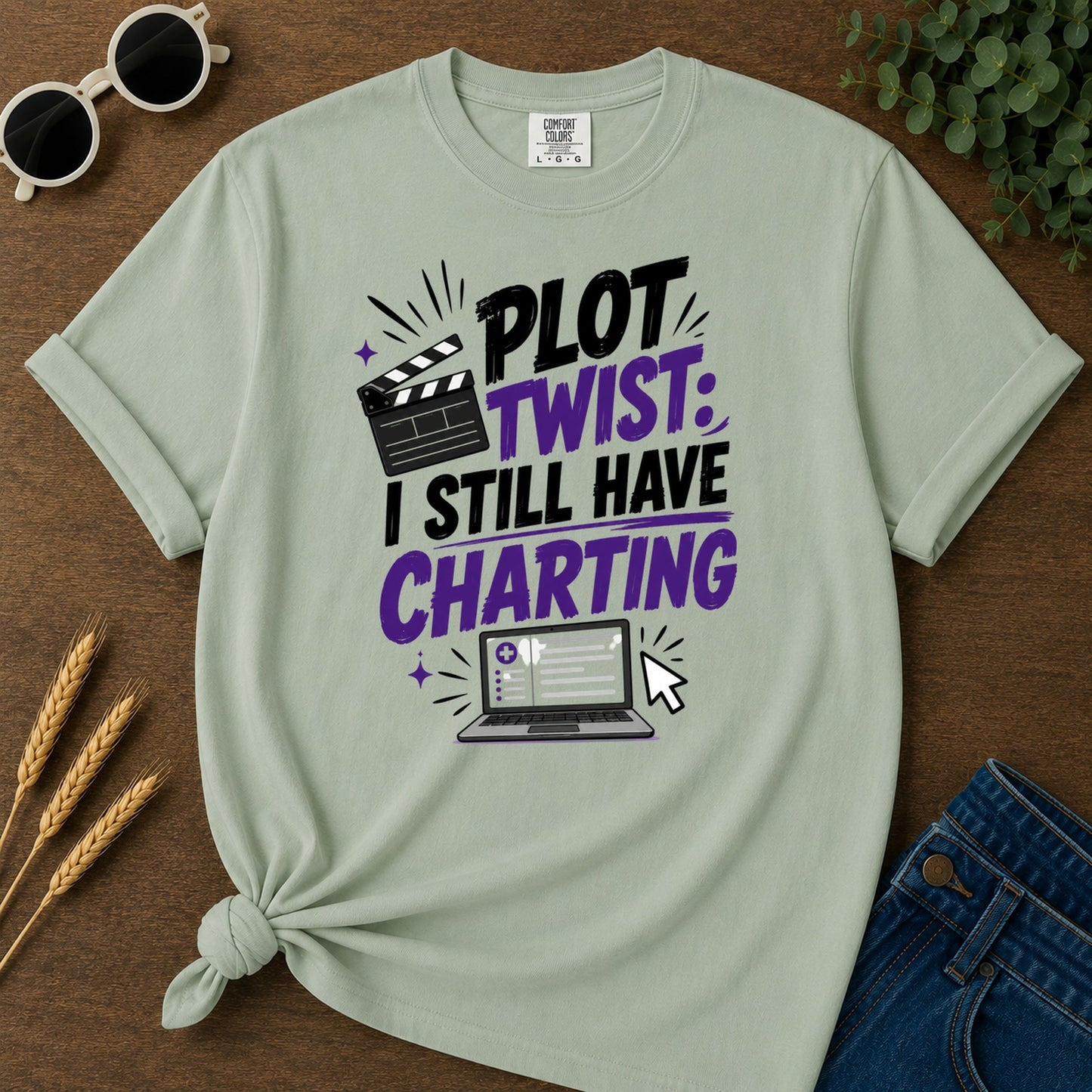 Plot Twist Still Charting T-Shirt - Bay