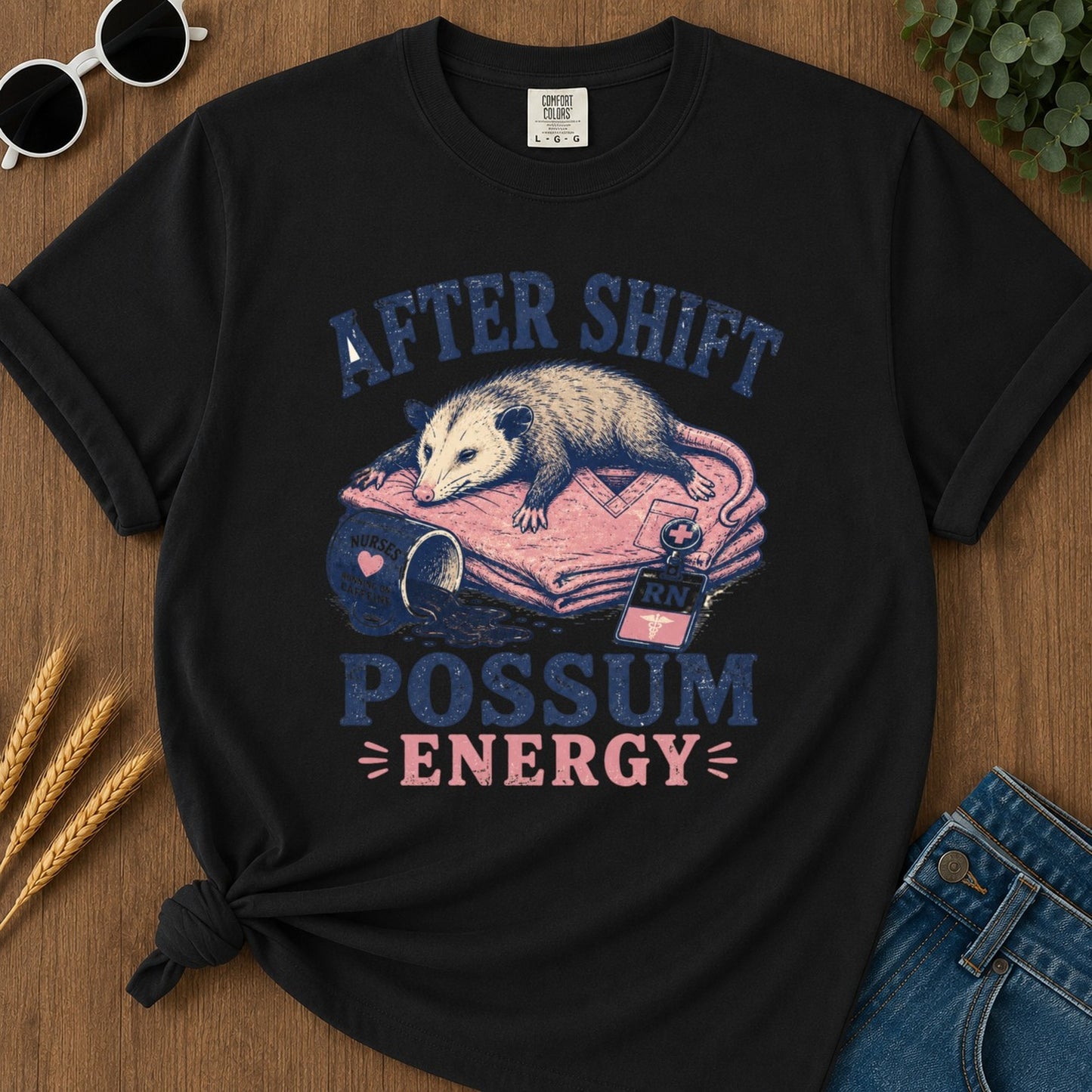 Possum Energy T-shirt - Black Mockup