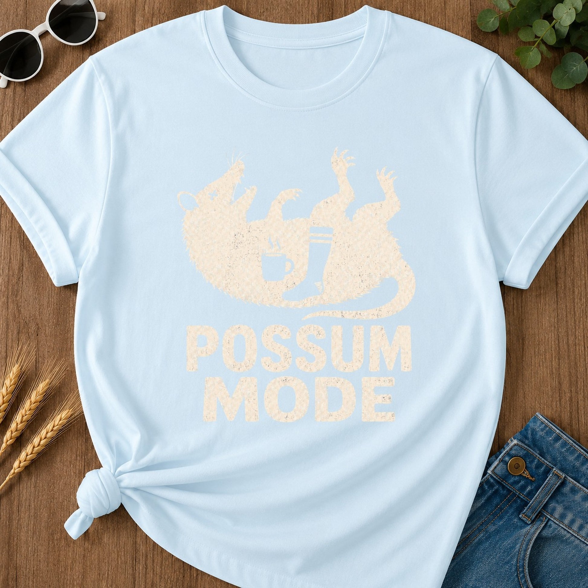 Possum Mode 2 T-shirt - Chambray Mockup