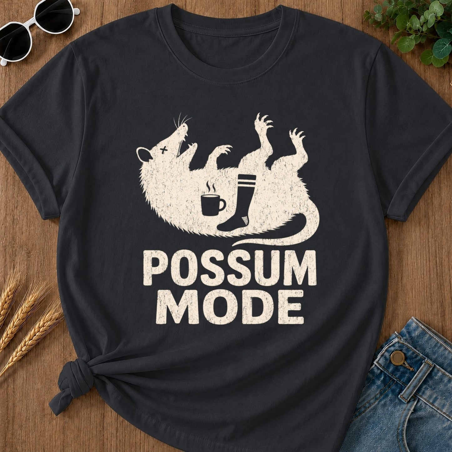 Possum Mode 2 T-shirt - Graphite Mockup