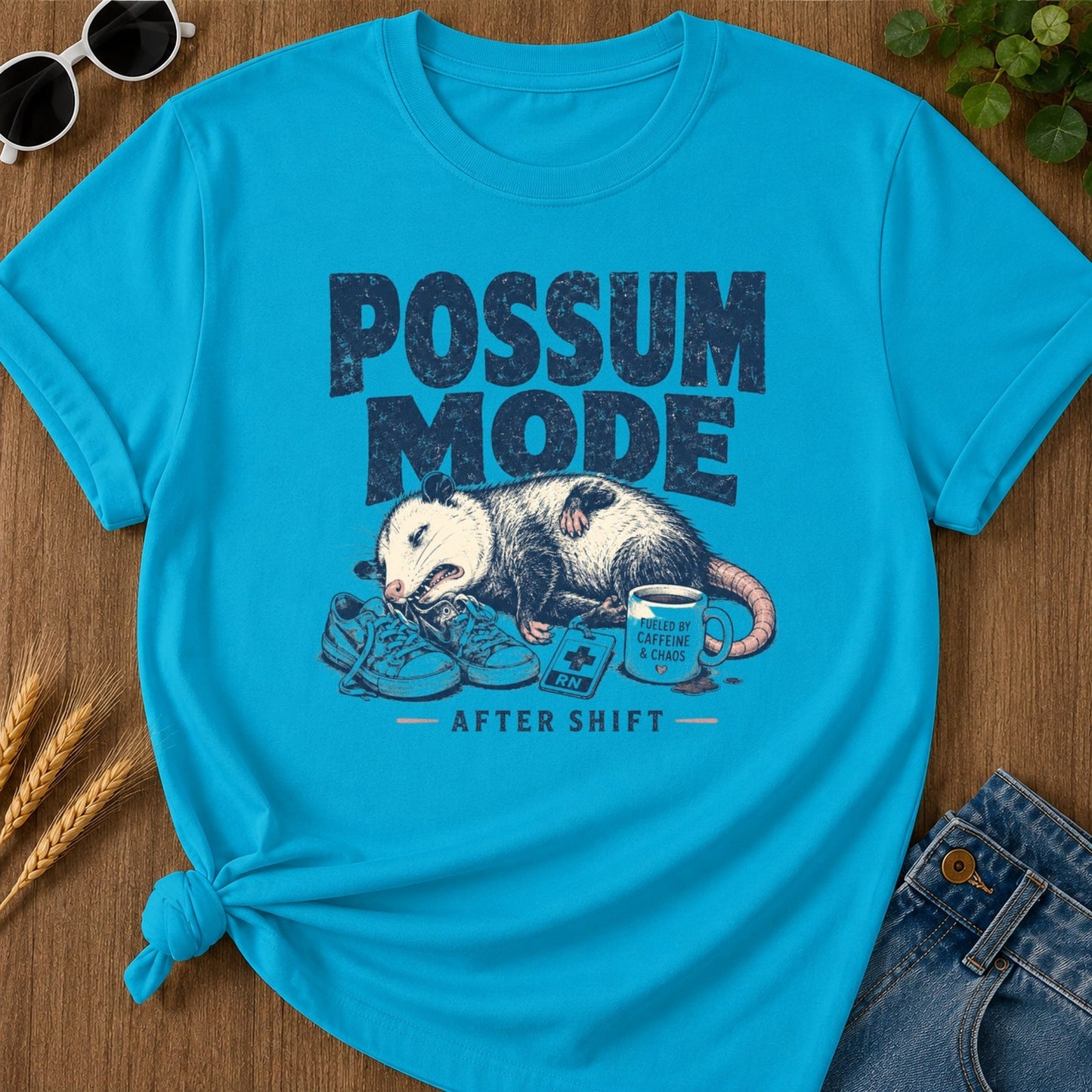 Possum Mode T-shirt - Sapphire Mockup