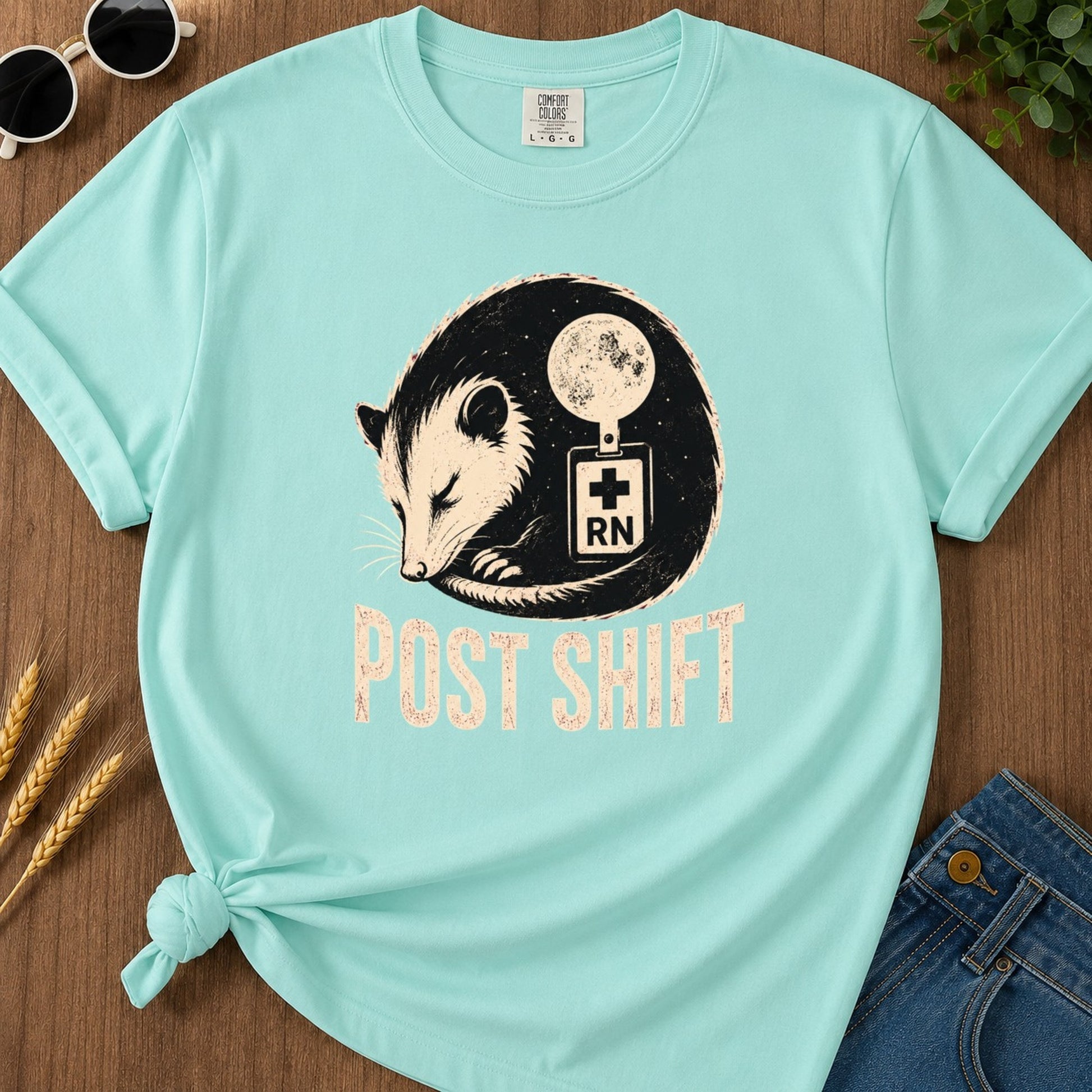 Post Shift T-shirt - Chalky Mint Mockup