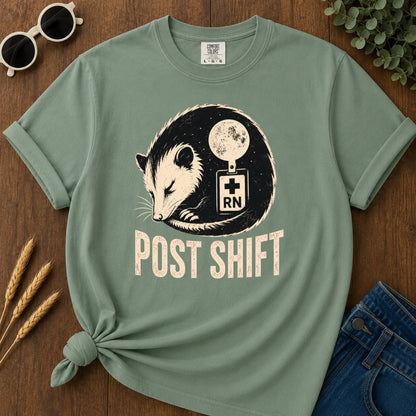 Post Shift T-shirt - Light Green Mockup